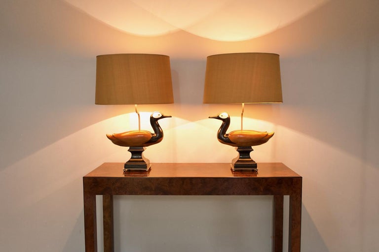 Pair Of Decorative Duck Table Lamps, Duck Table Lamp