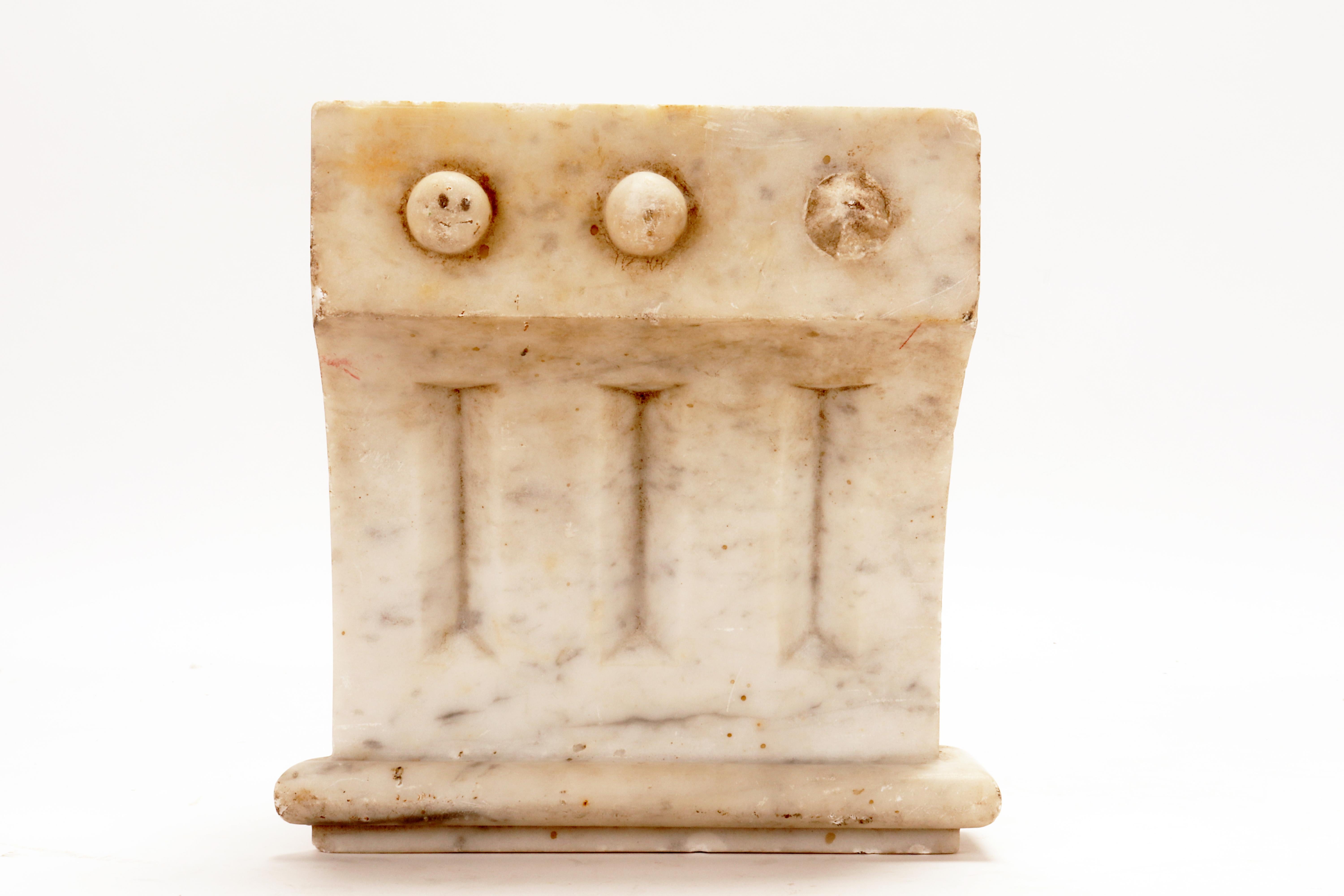Paar dekorative Elemente, weißer, geäderter Marmor, Italien 1850. im Zustand „Gut“ im Angebot in Milan, IT
