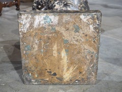 Pair of Decorative Faux Portoro Marble Wooden Campana Vases from Italy