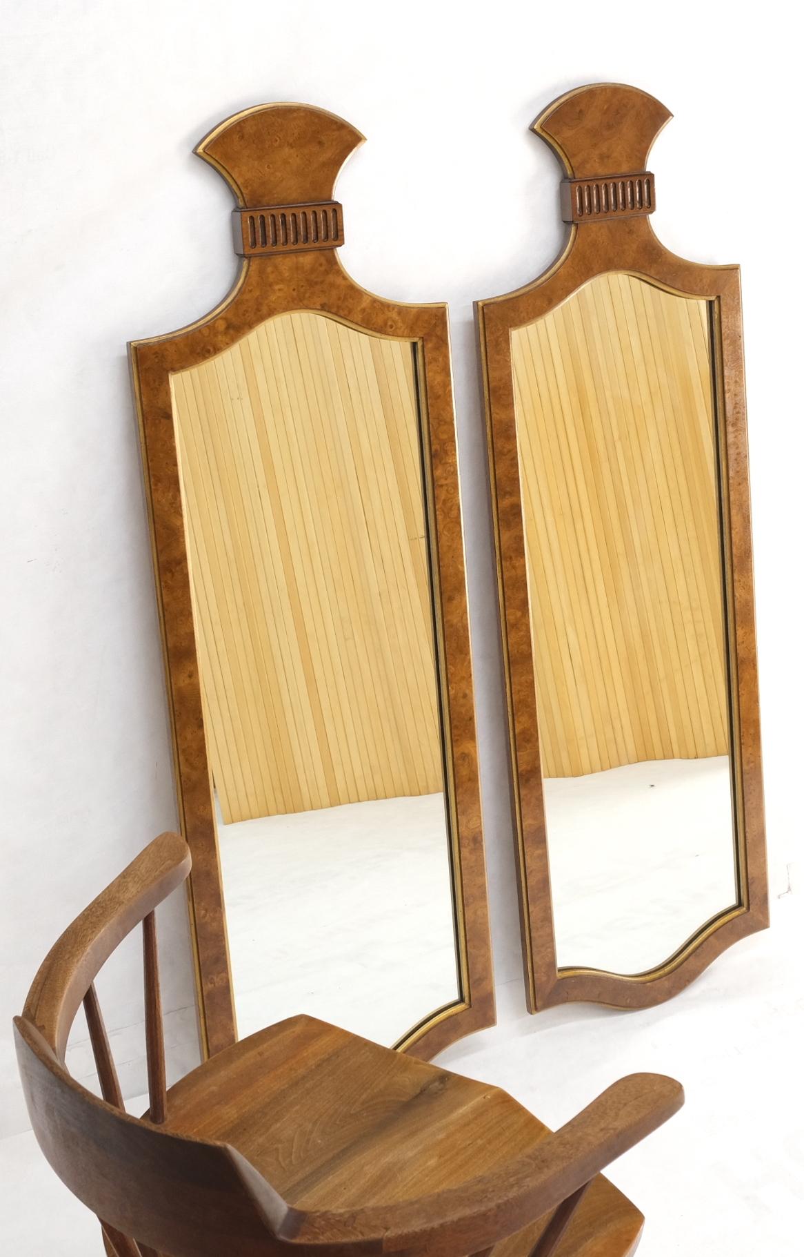 Pair of Decorative Figural Shape Burl Wall Mirrors Mid Century Modern Mint For Sale 4