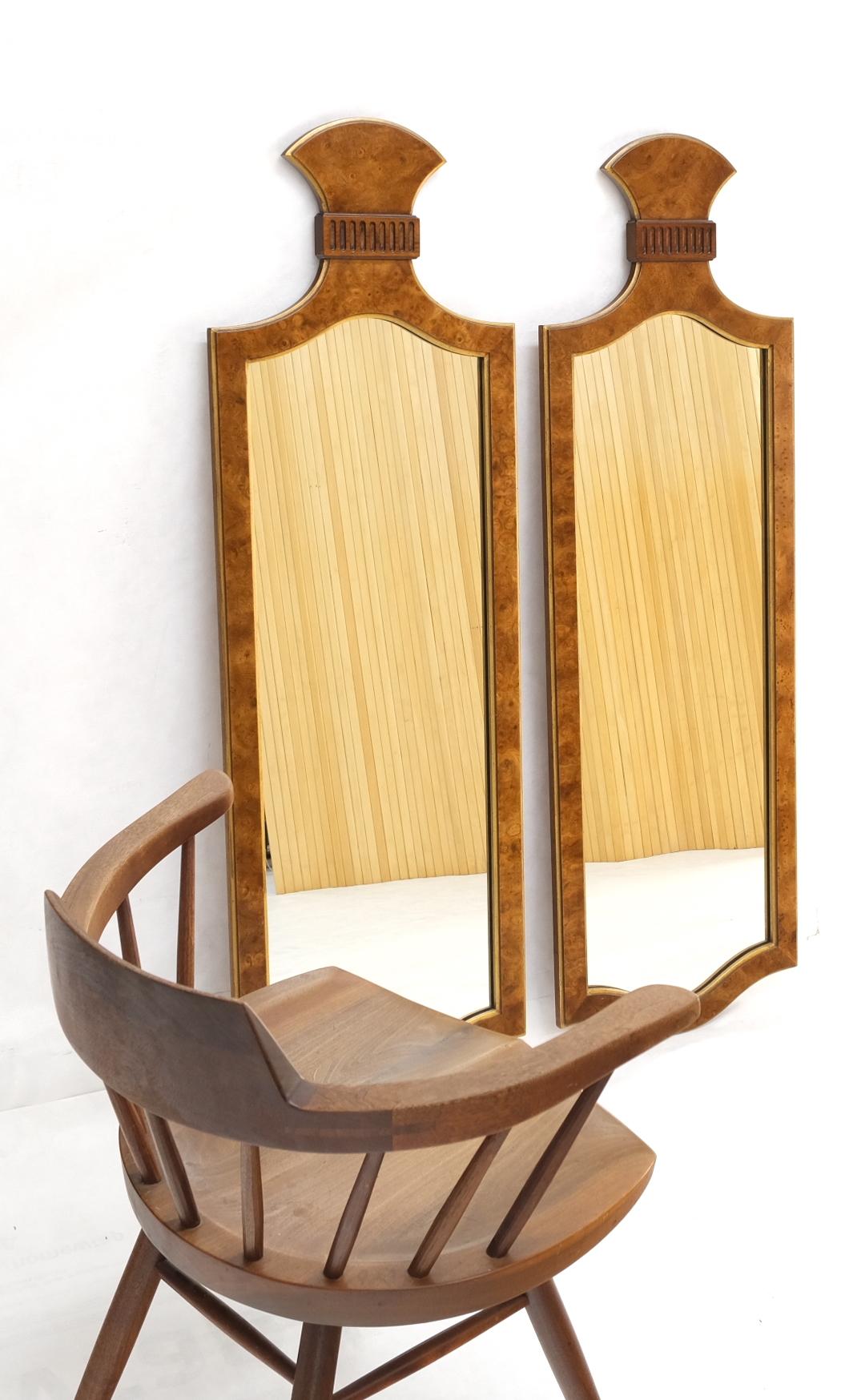 Pair of Decorative Figural Shape Burl Wall Mirrors Mid Century Modern Mint For Sale 5