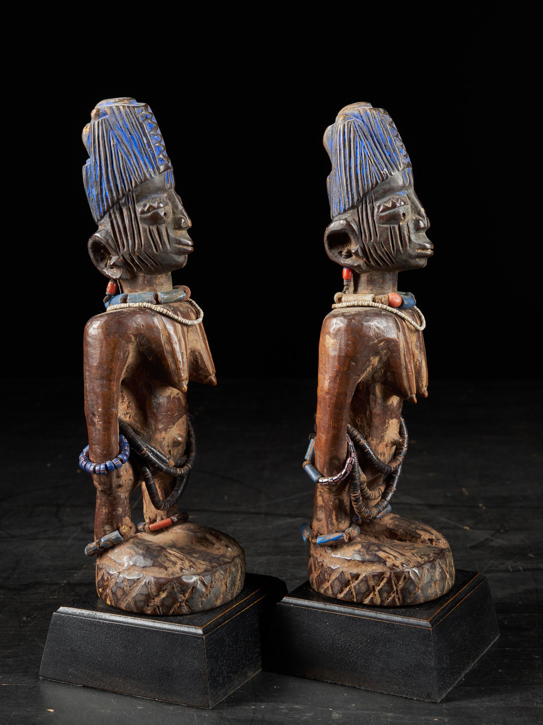 Pair of Decorative Figures ScuIptures Ibeji Twin Figures, Yoruba people Nigeria For Sale 1