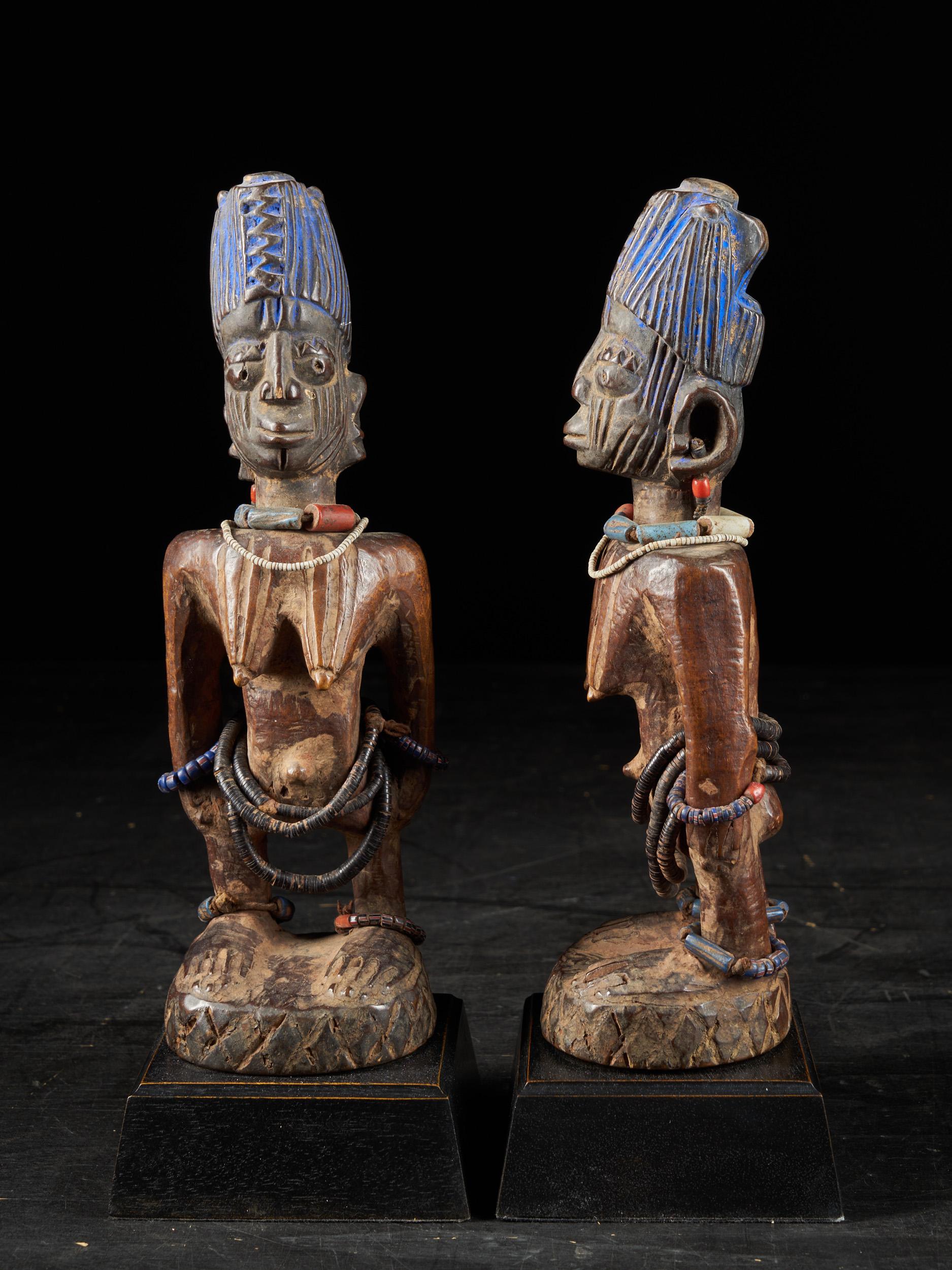Pair of Decorative Figures ScuIptures Ibeji Twin Figures, Yoruba people Nigeria For Sale 2
