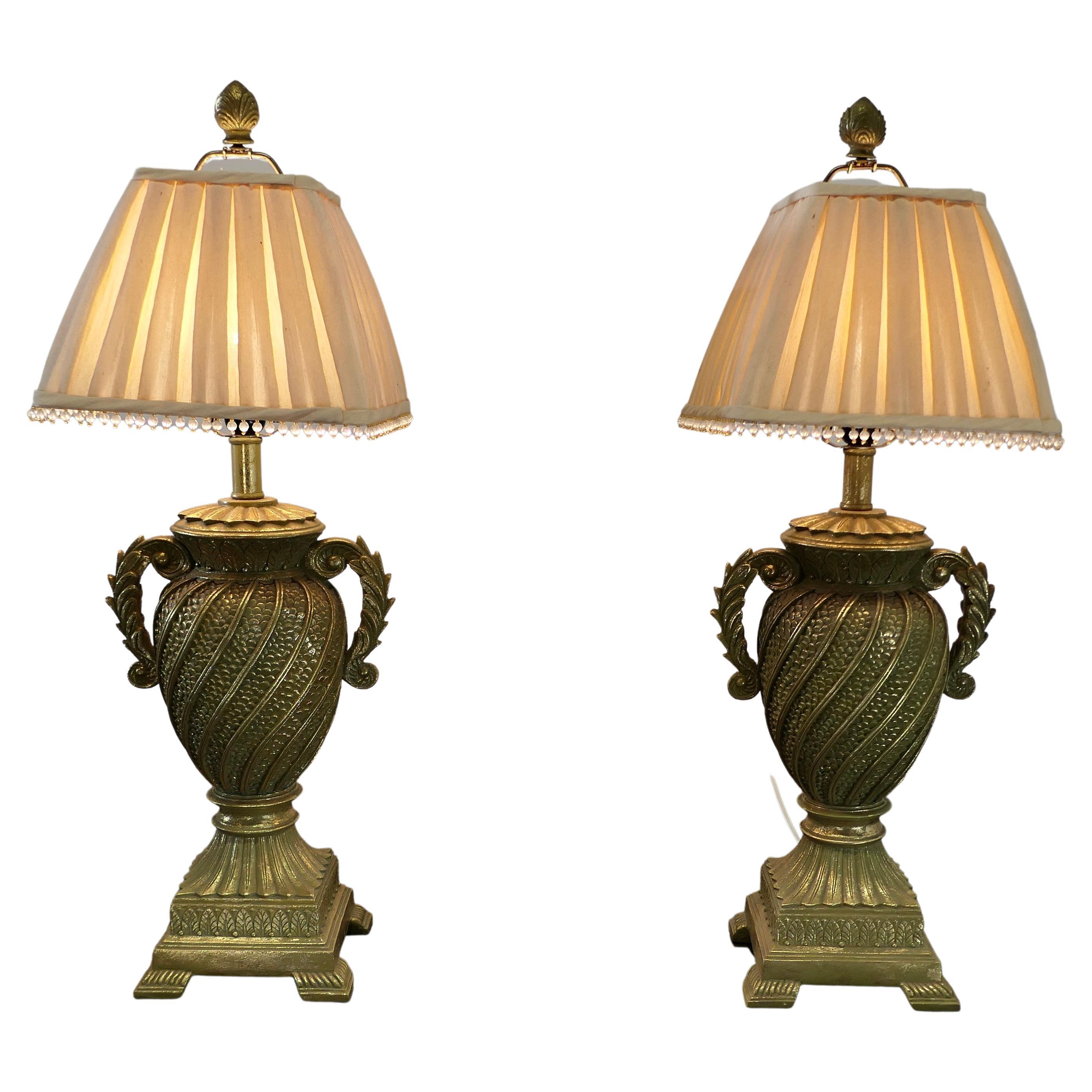 Pair of Decorative French Art Deco Table Lamps     For Sale