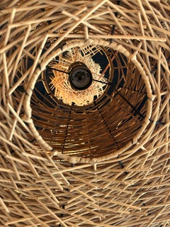 Pair of Decorative French Rattan Pendant Lights