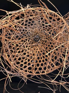 Pair of Decorative French Rattan Pendant Lights