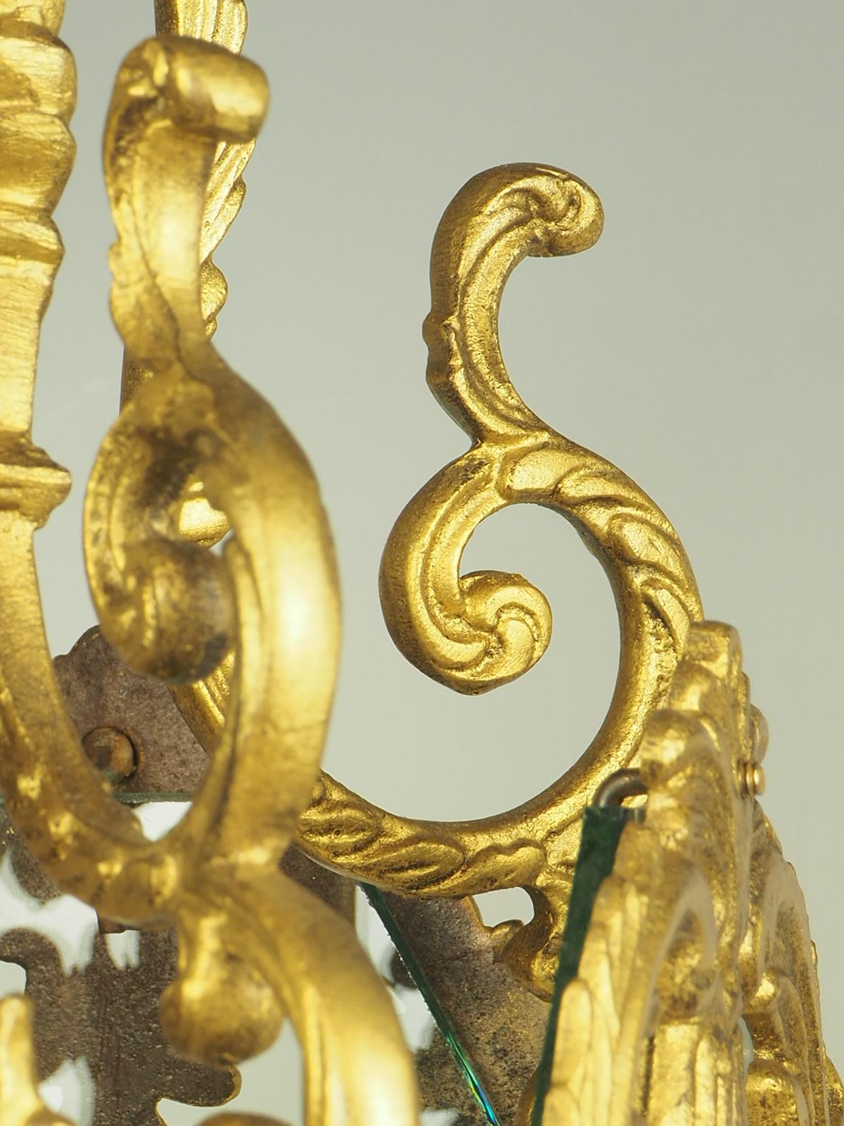 Pair of Decorative French Rococo Gilt Brass Lanterns 5