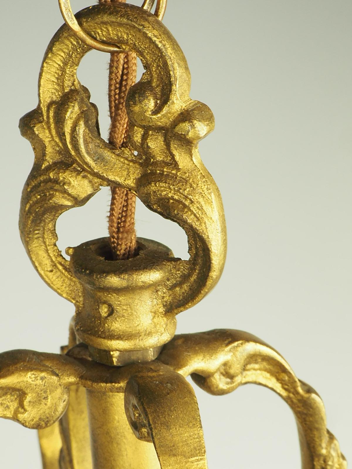 Pair of Decorative French Rococo Gilt Brass Lanterns 7