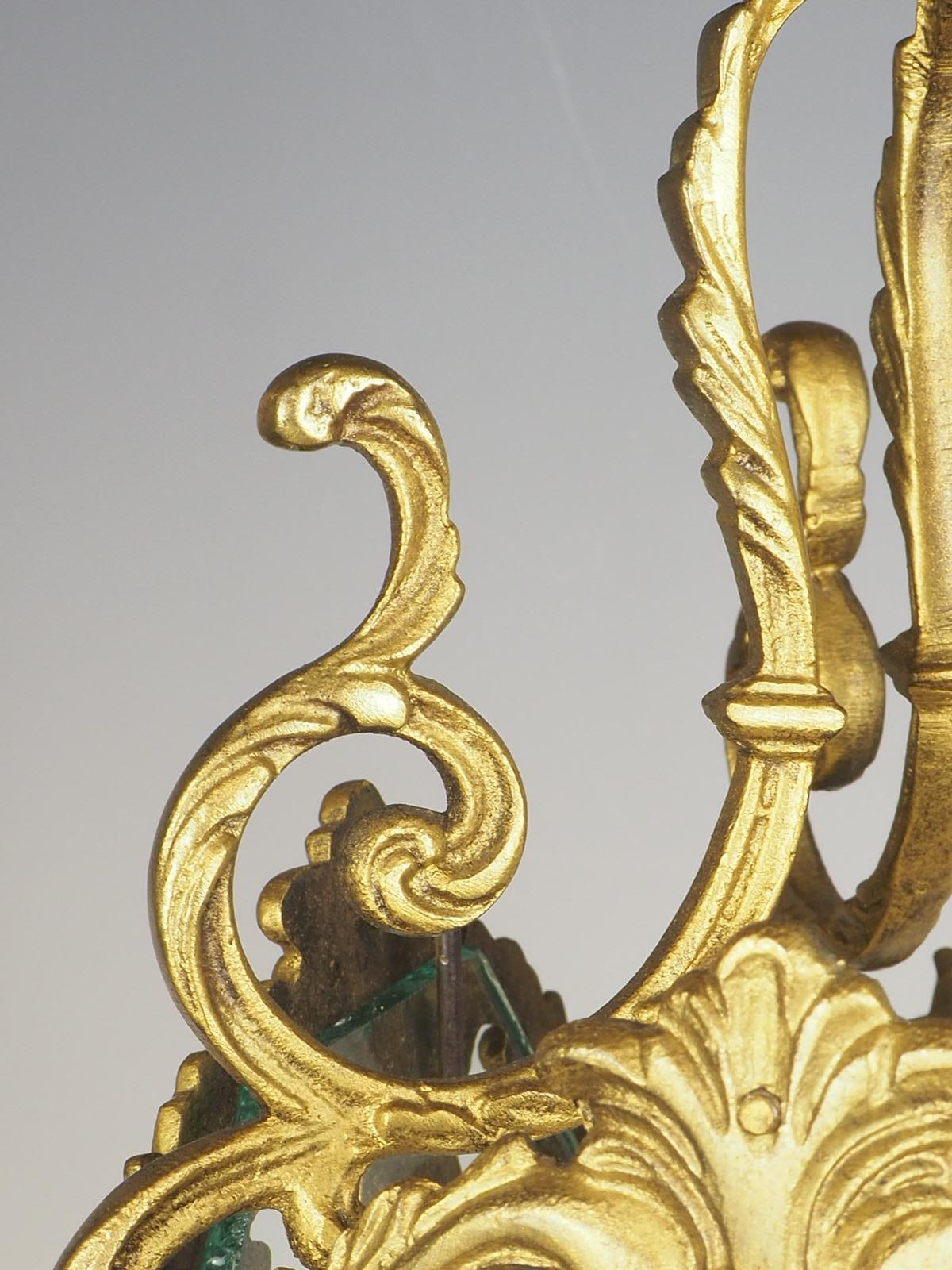 Pair of Decorative French Rococo Gilt Brass Lanterns 2