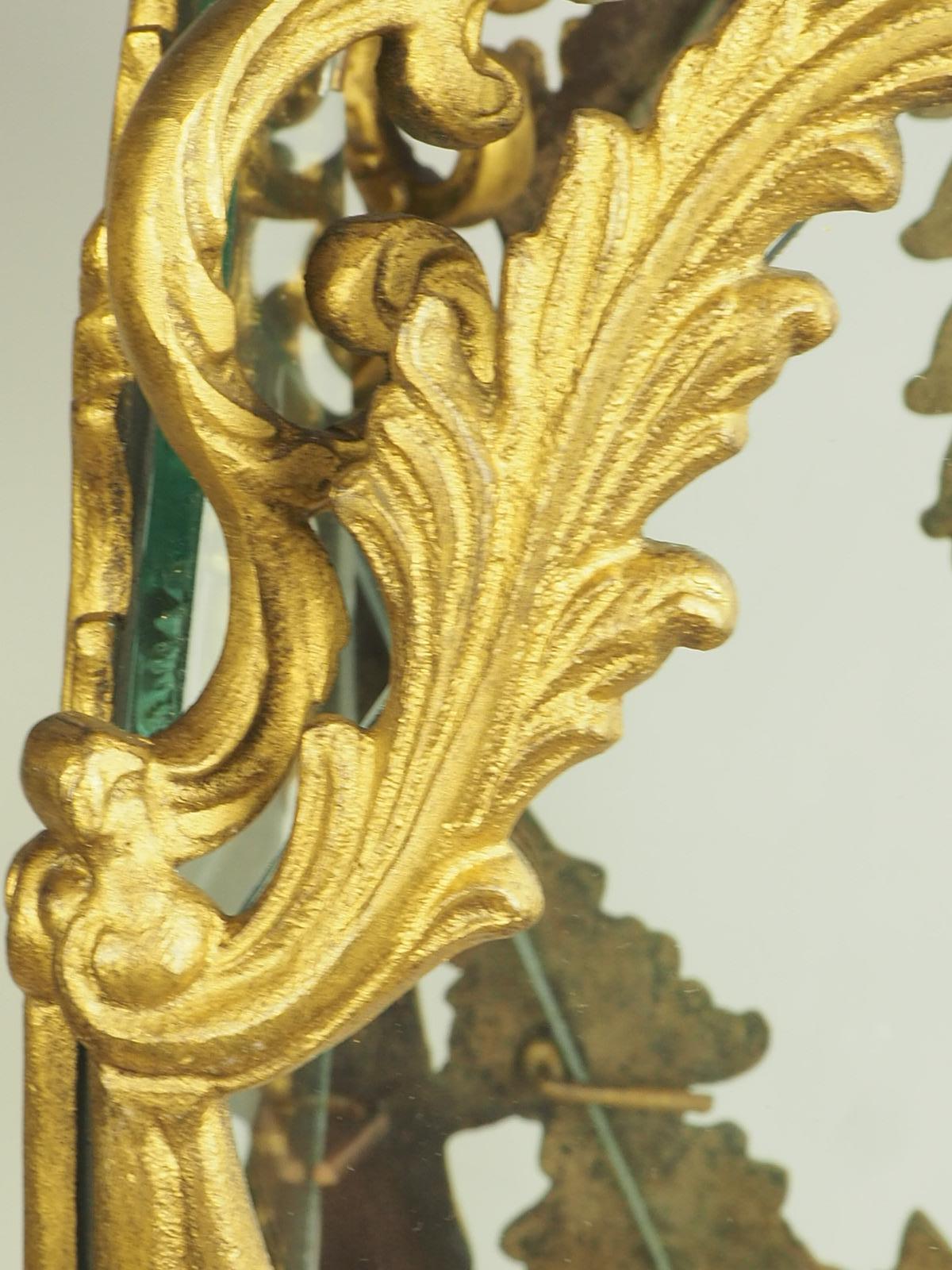 Pair of Decorative French Rococo Gilt Brass Lanterns 3