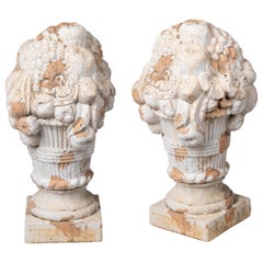 Pair of Decorative French Terracotta Flower Vases