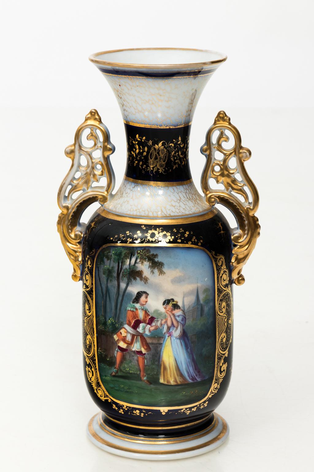 Porcellana Coppia di vasi decorativi francesi, 1890 circa in vendita
