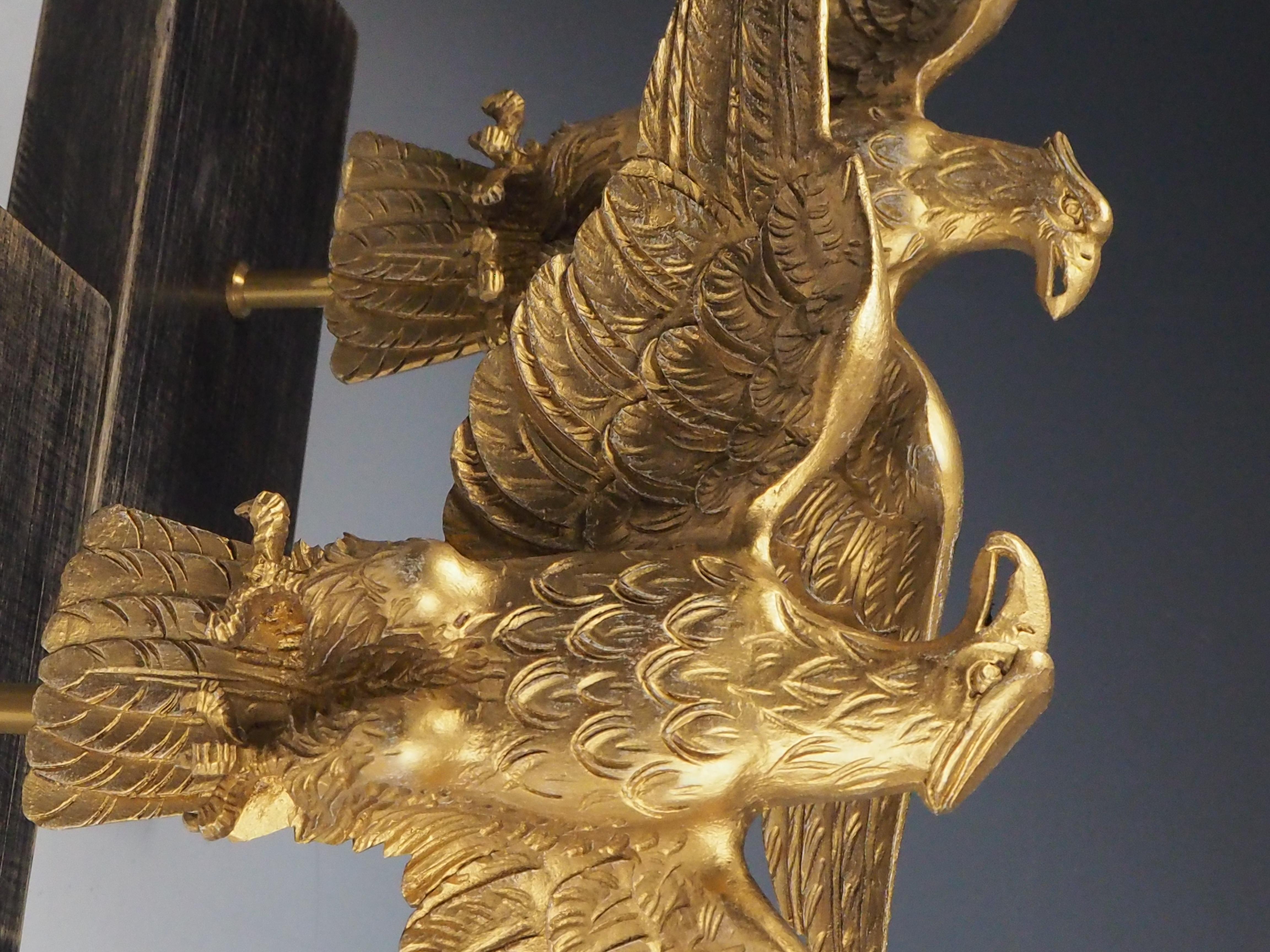 Pair of Decorative Gilt Eagle Stands – Home Interior Decor For Sale 7