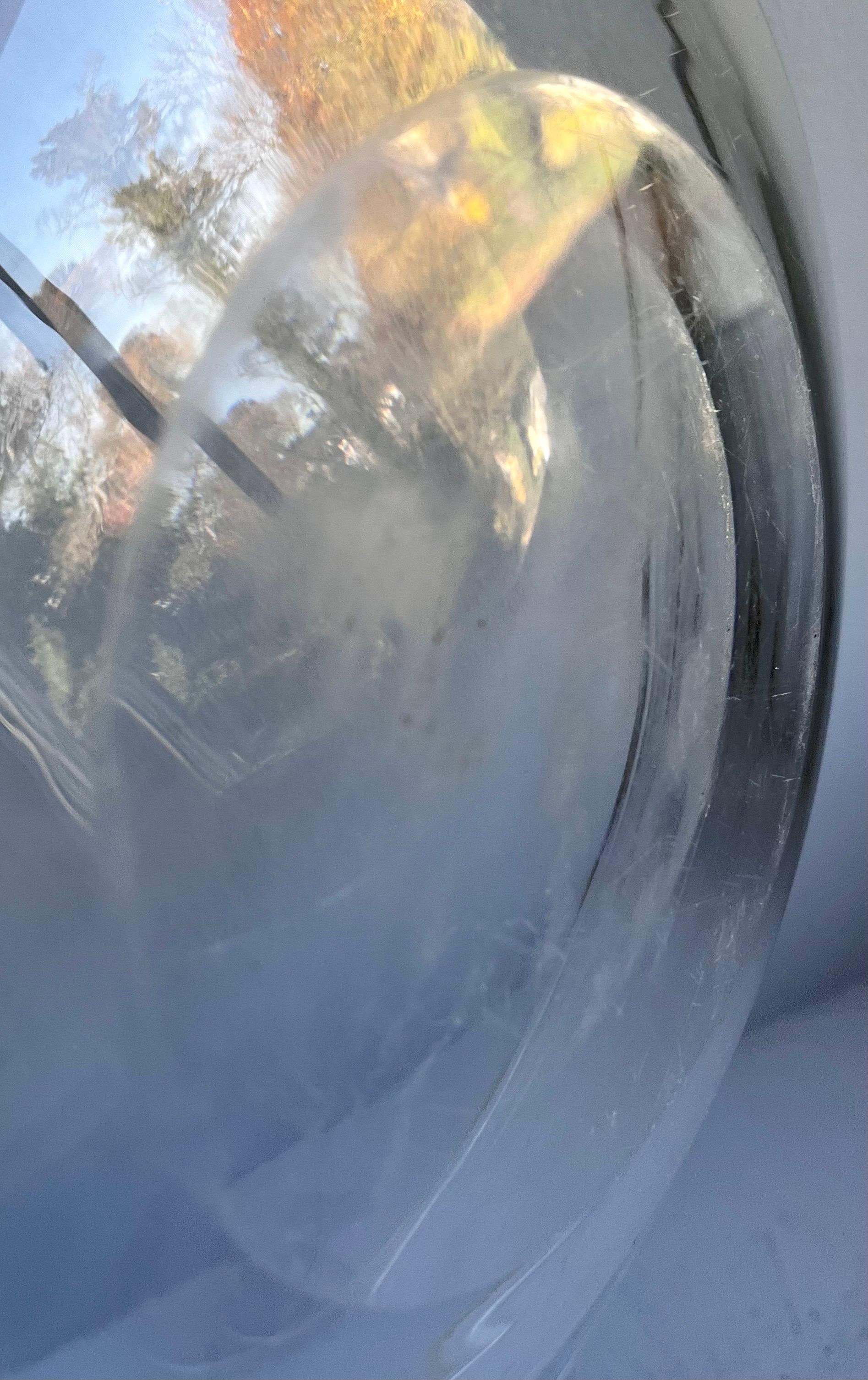 Art Glass Pair of Decorative Heavy Glass Low Bowls, probably Italian / Danish 1950's For Sale