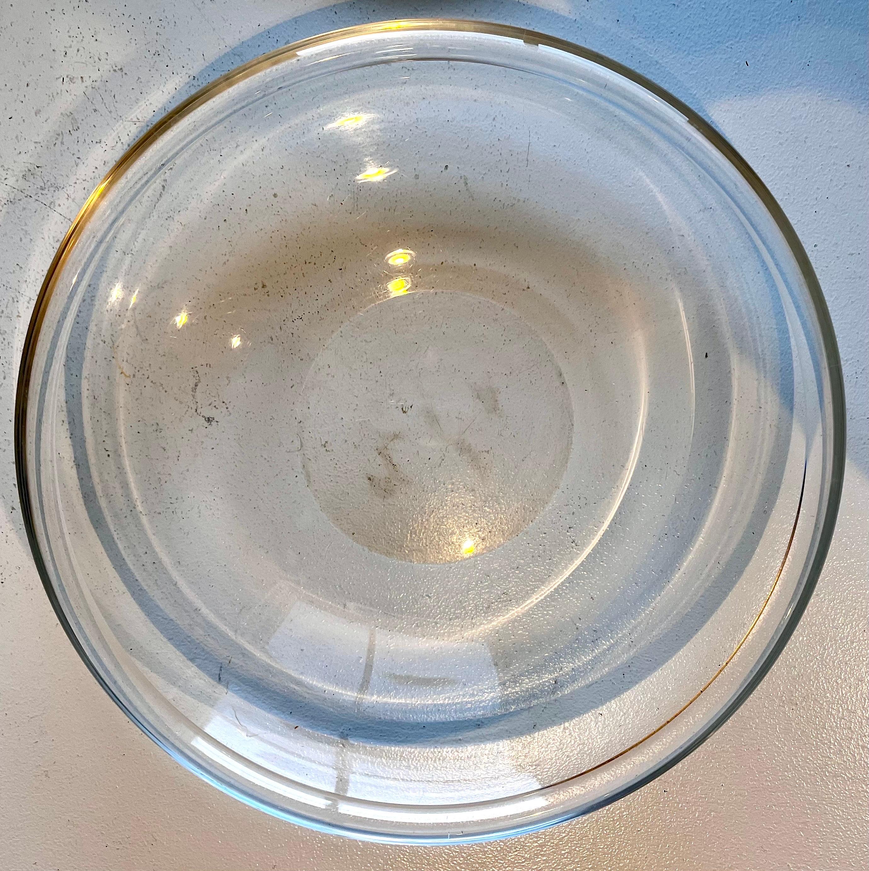 Pair of Decorative Heavy Glass Low Bowls, probably Italian / Danish 1950's For Sale 1