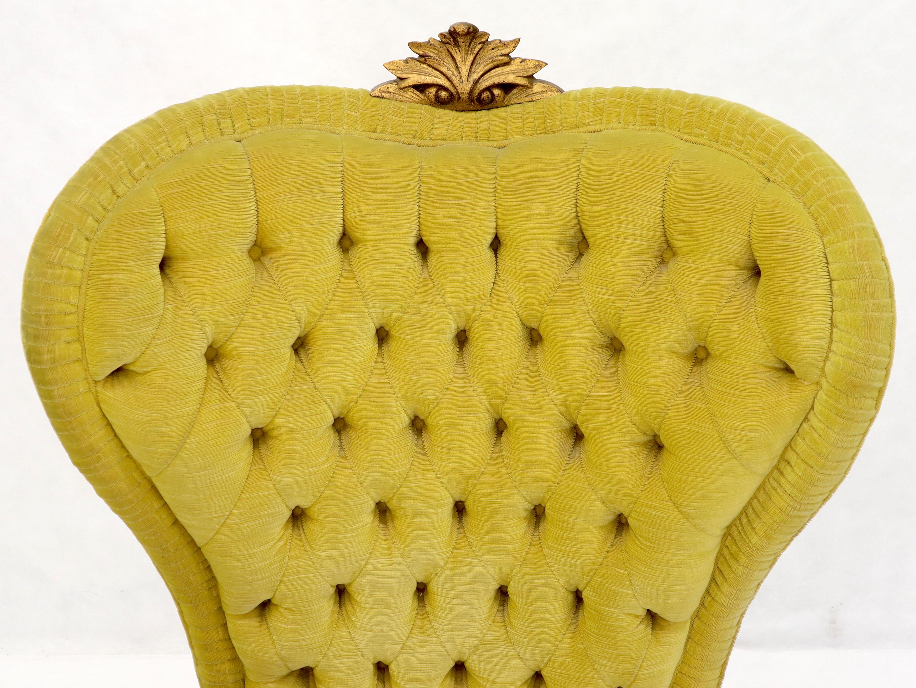 Pair of Decorative high Tall Tufted Back Barrel Shape Upholstered Lounge Chairs 1