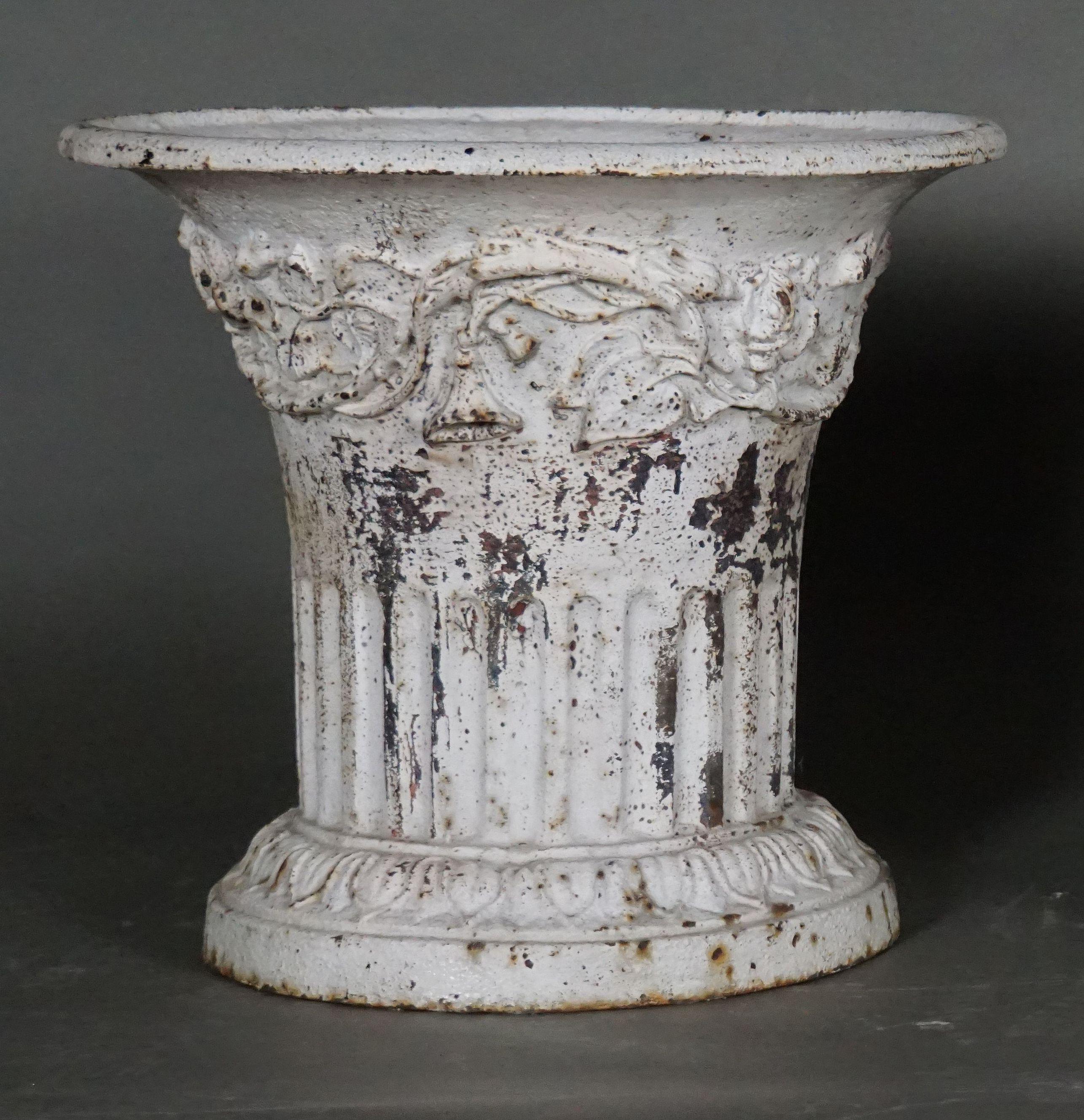 18th Century Pair of Decorative Iron Cast Louis XVI Vases For Sale