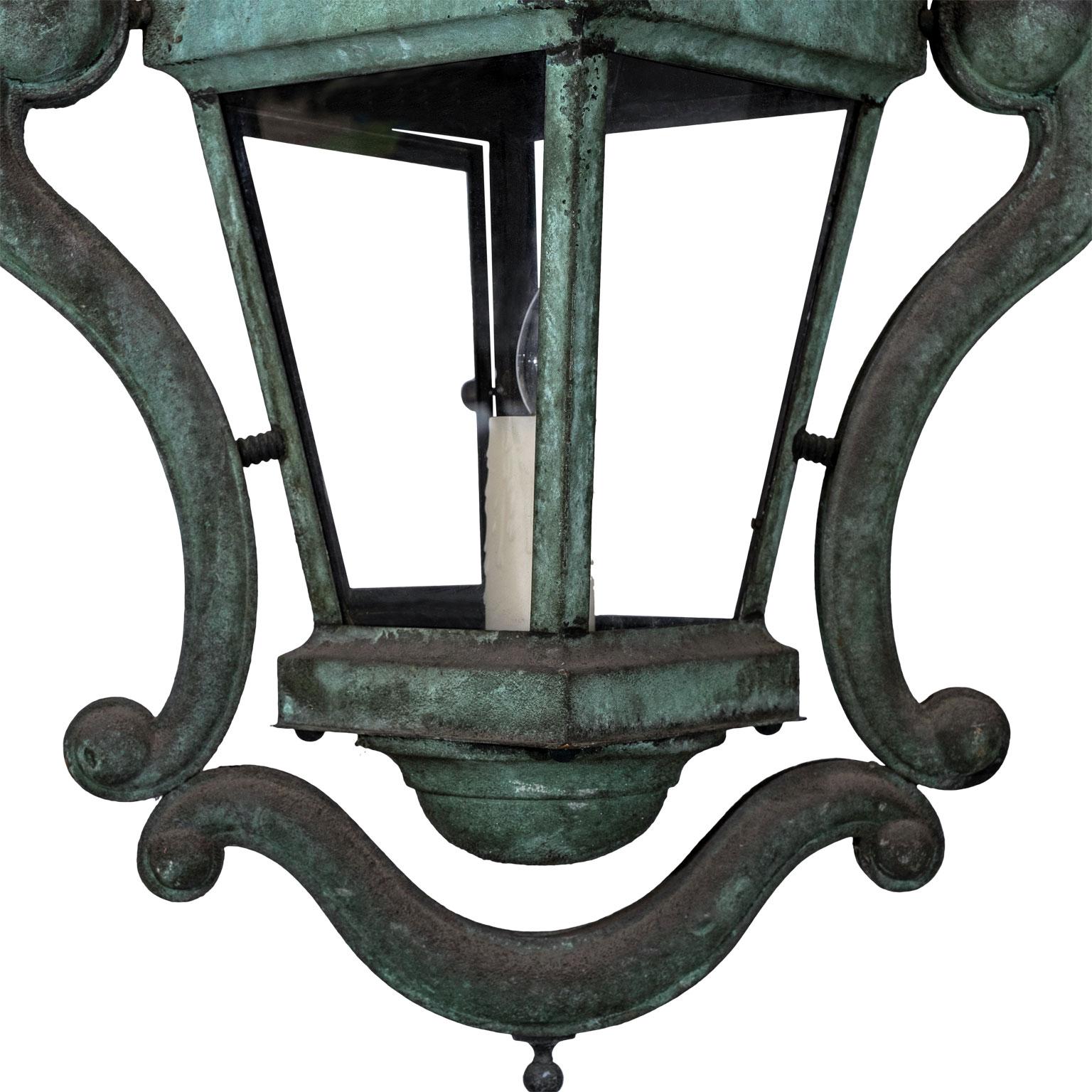 Decorative Italian Verdigris Copper Lantern 4