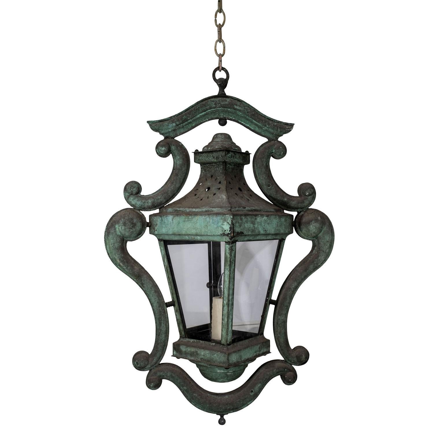 Decorative Italian Verdigris Copper Lantern 3
