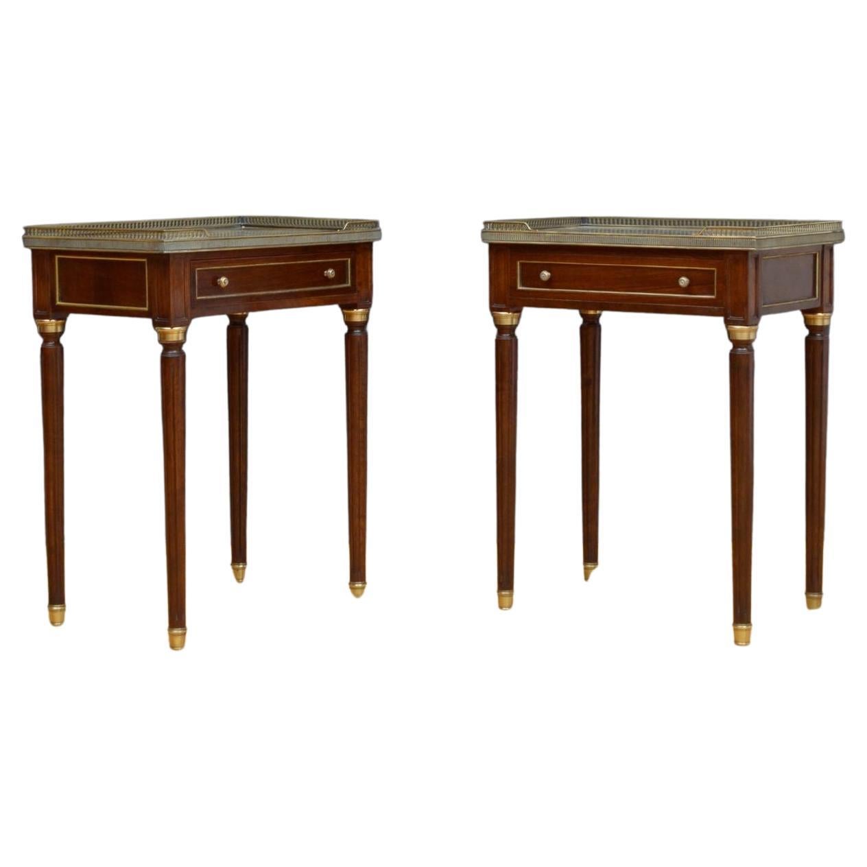 Pair of Decorative Marble Top Tables For Sale