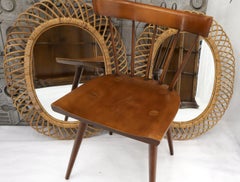 Pair of Decorative Oval Rattan Frames Mirrors
