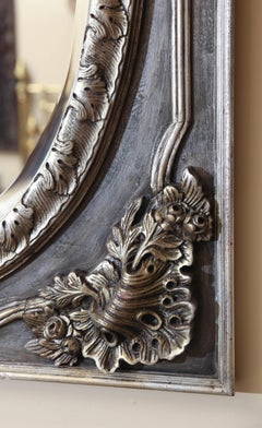 Pair of Painted and Silver Gilt frames  with  Oval Shaped mirrors