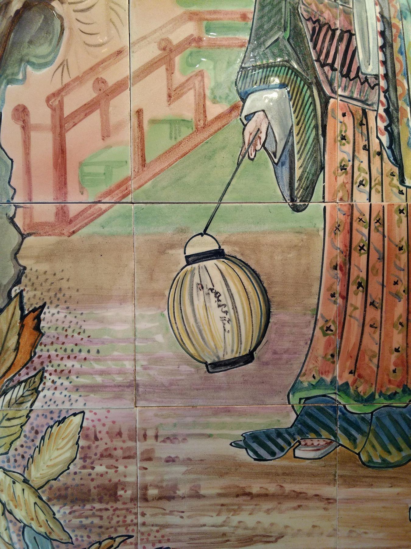 Pair of Decorative Panels with Japanese Decoration, Helman, Belgium, circa 1900 For Sale 1