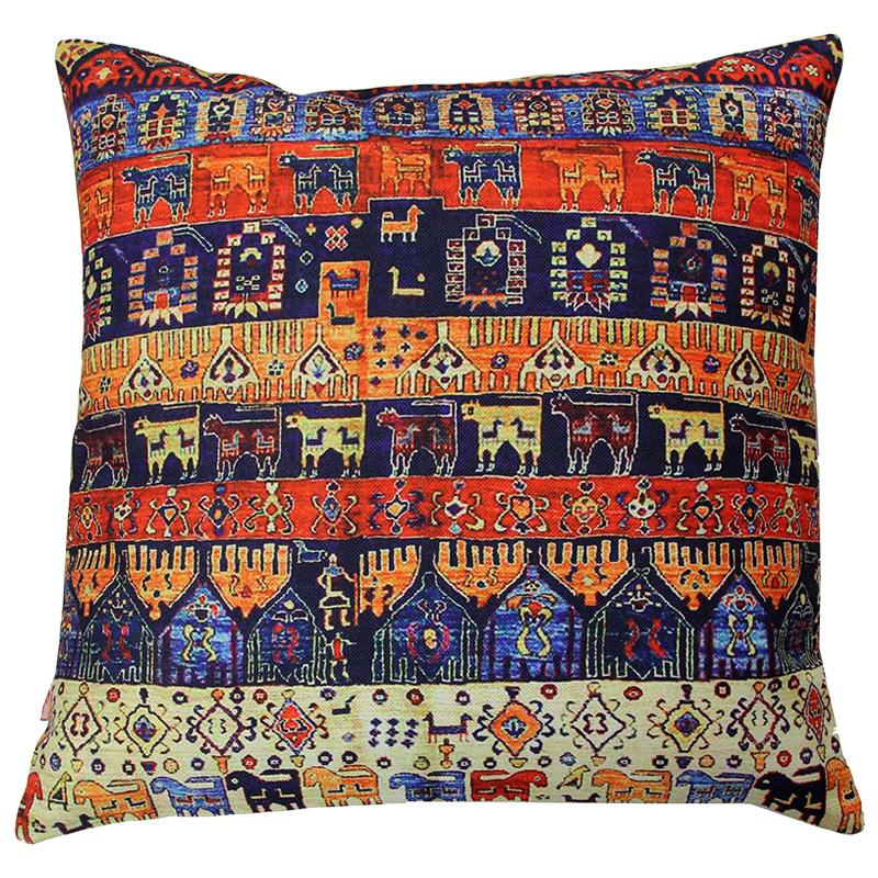 Pair of Decorative Persian Accent Pillow with Down Filling For Sale