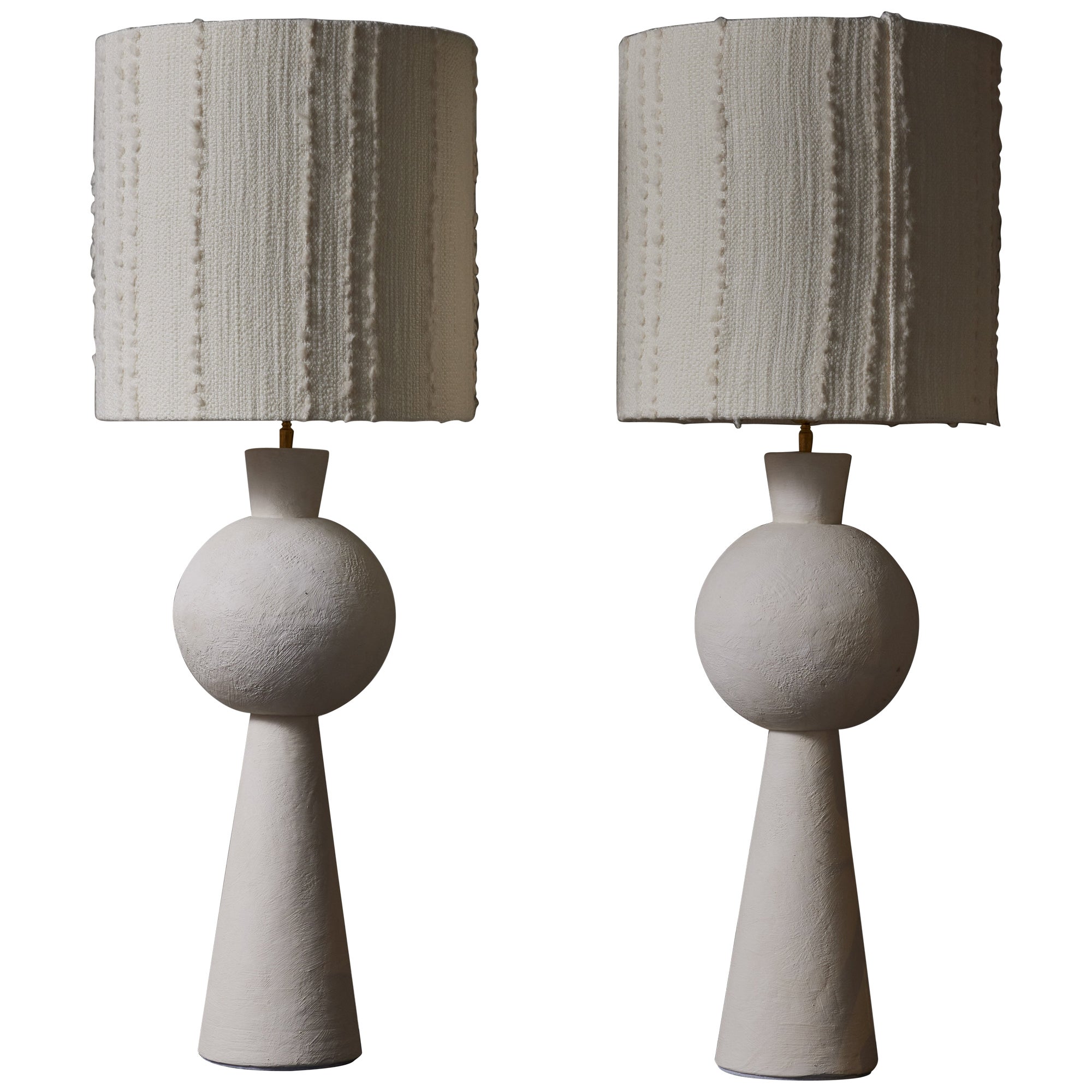 Pair of Decorative Plaster Table Lamps For Sale