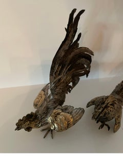 Antique Sterling Silver Roosters by Israel Freeman, Germany, 1930s