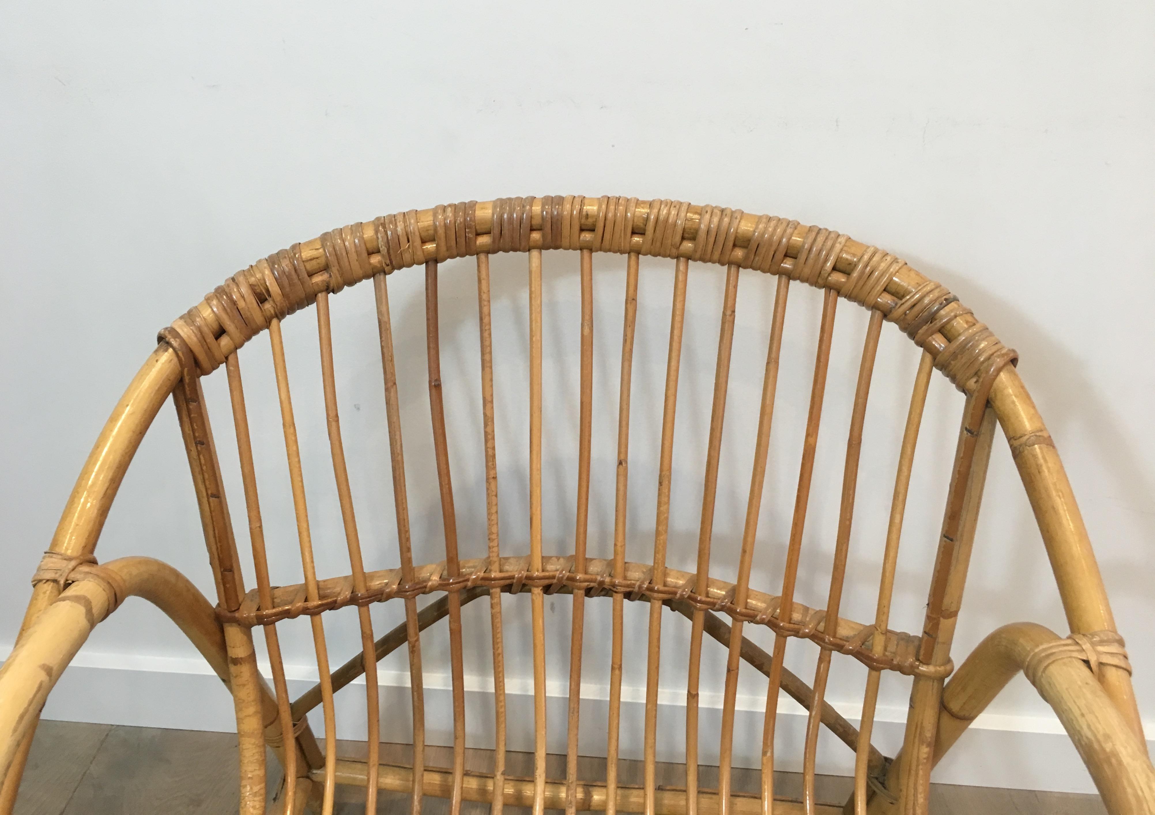 Pair of Decorative Rattan Armchairs, French, circa 1970 7