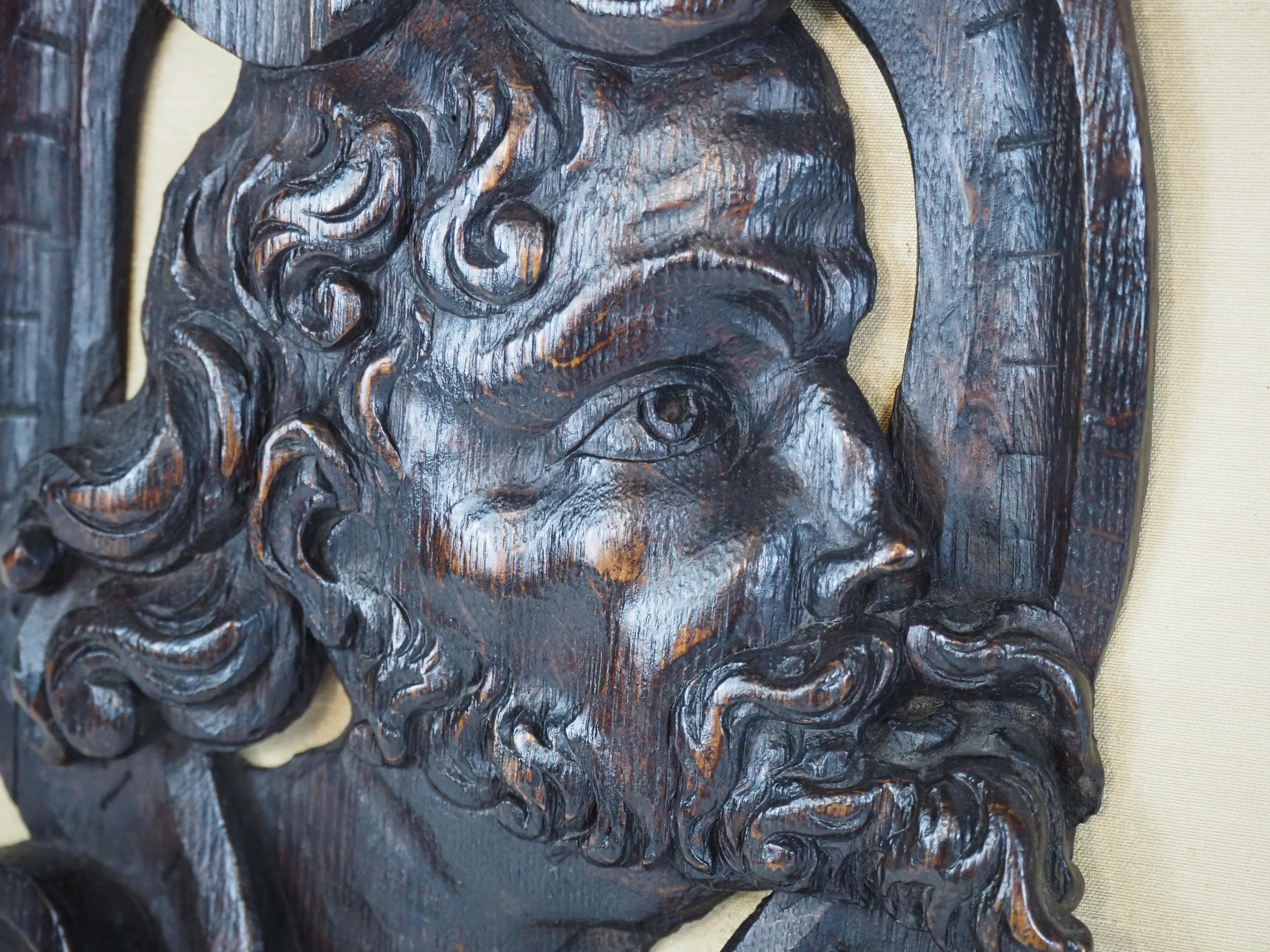 Pair of decorative Renaissance oak wooden reliefs, Europe, late 16th century For Sale 3