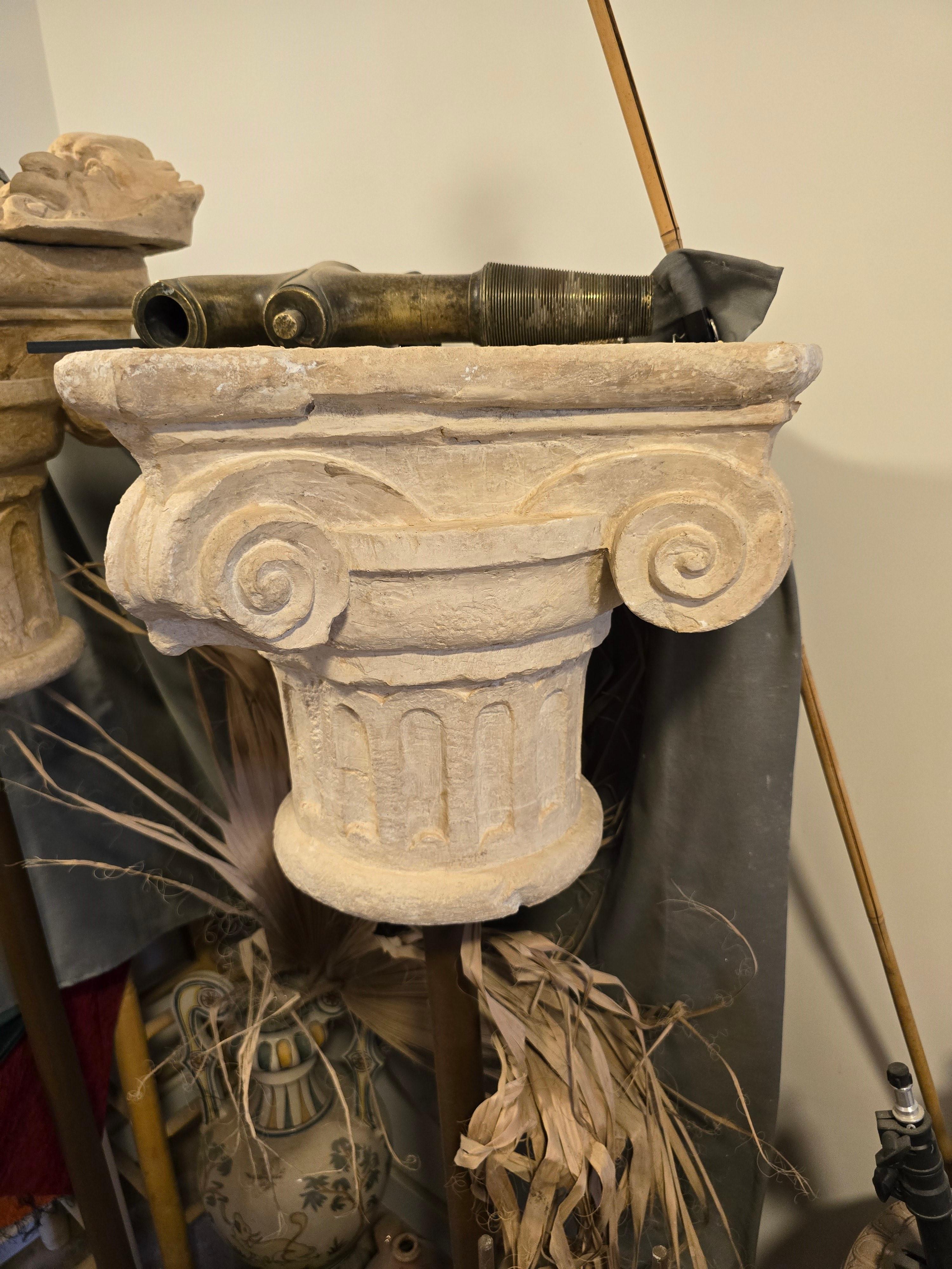 20th Century Pair of Decorative Romanesque Capitals in Terracotta – 1950s For Sale