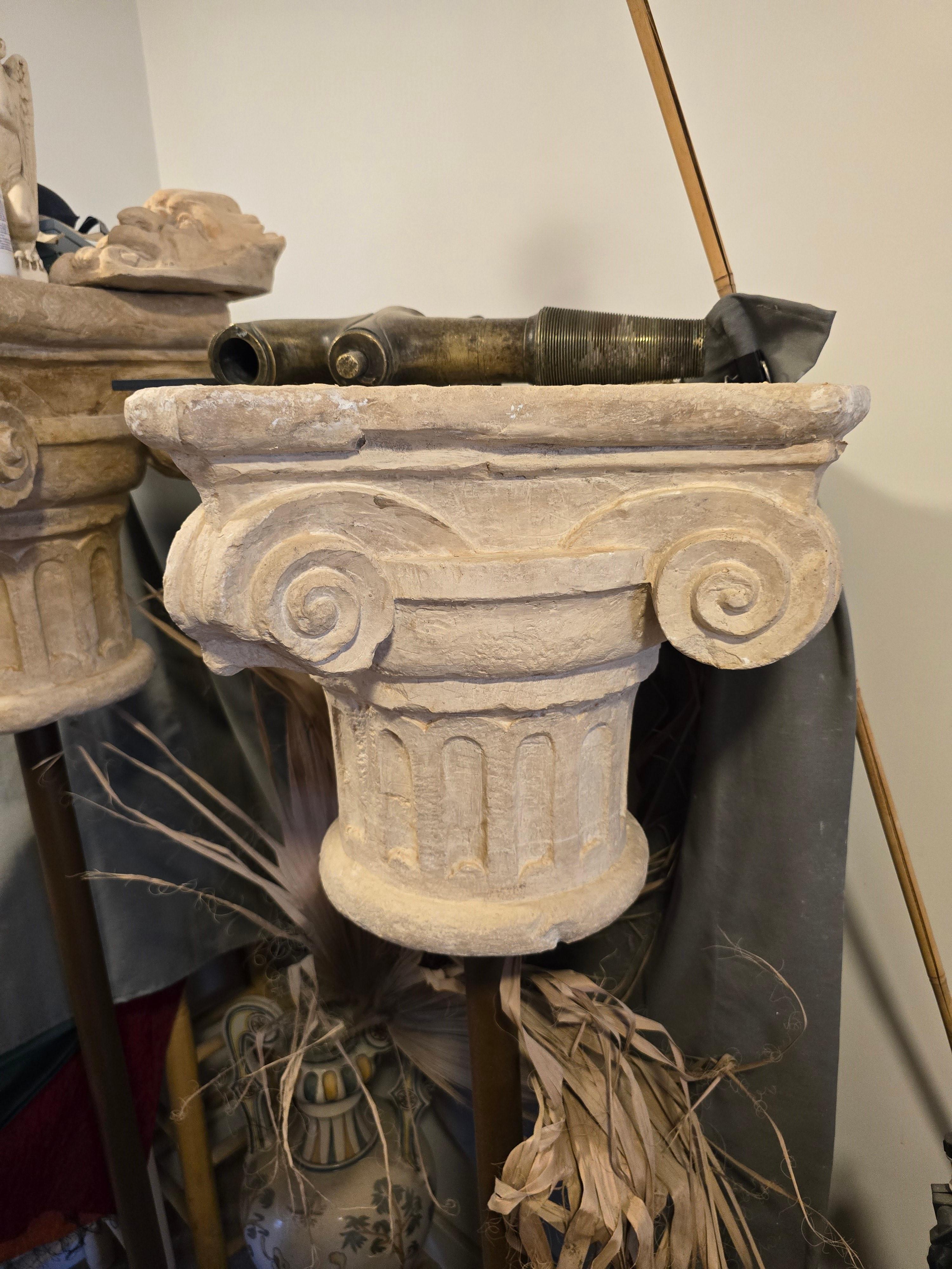 Pair of Decorative Romanesque Capitals in Terracotta – 1950s For Sale 3