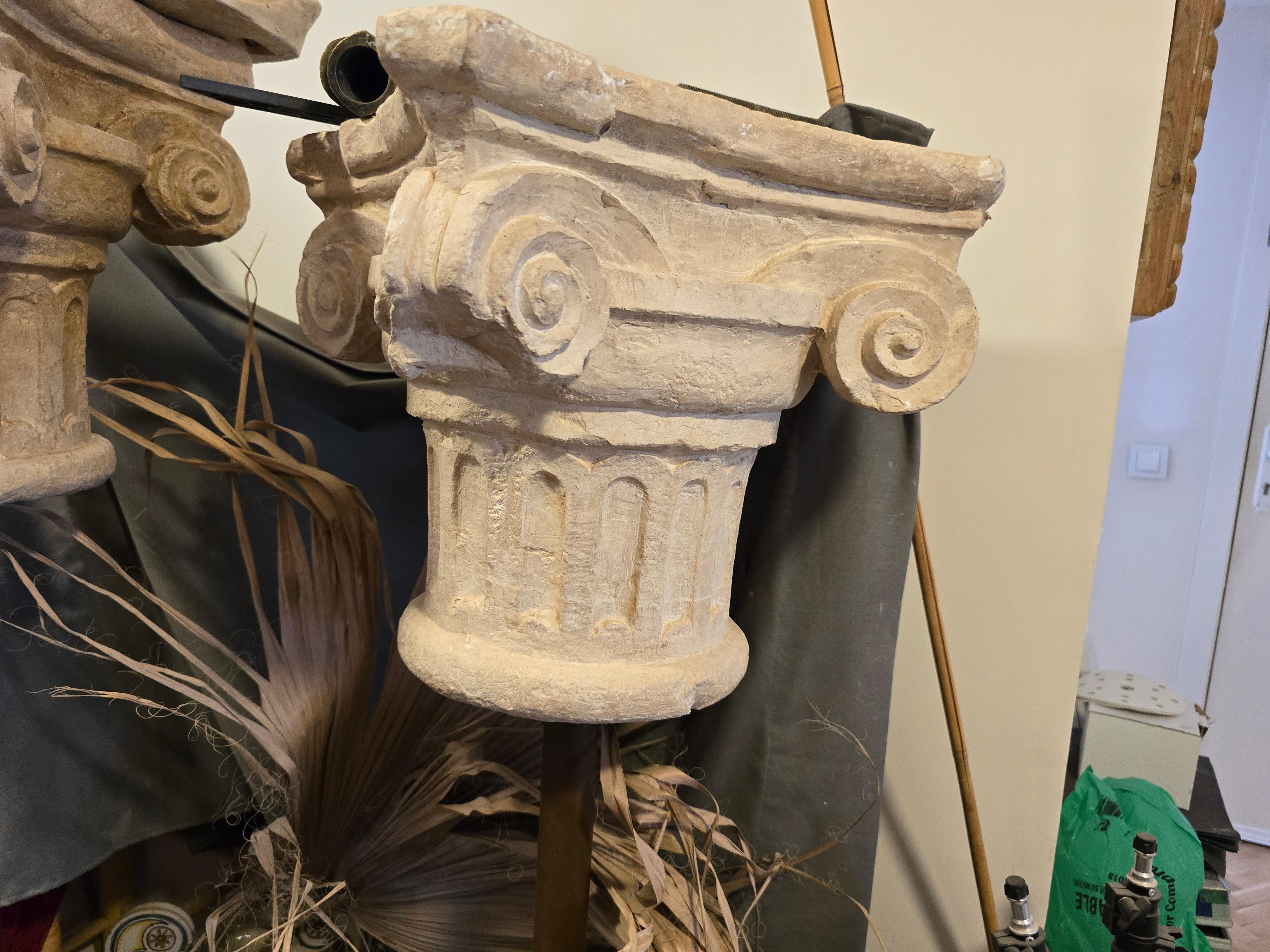 Pair of Decorative Romanesque Capitals in Terracotta – 1950s For Sale 4