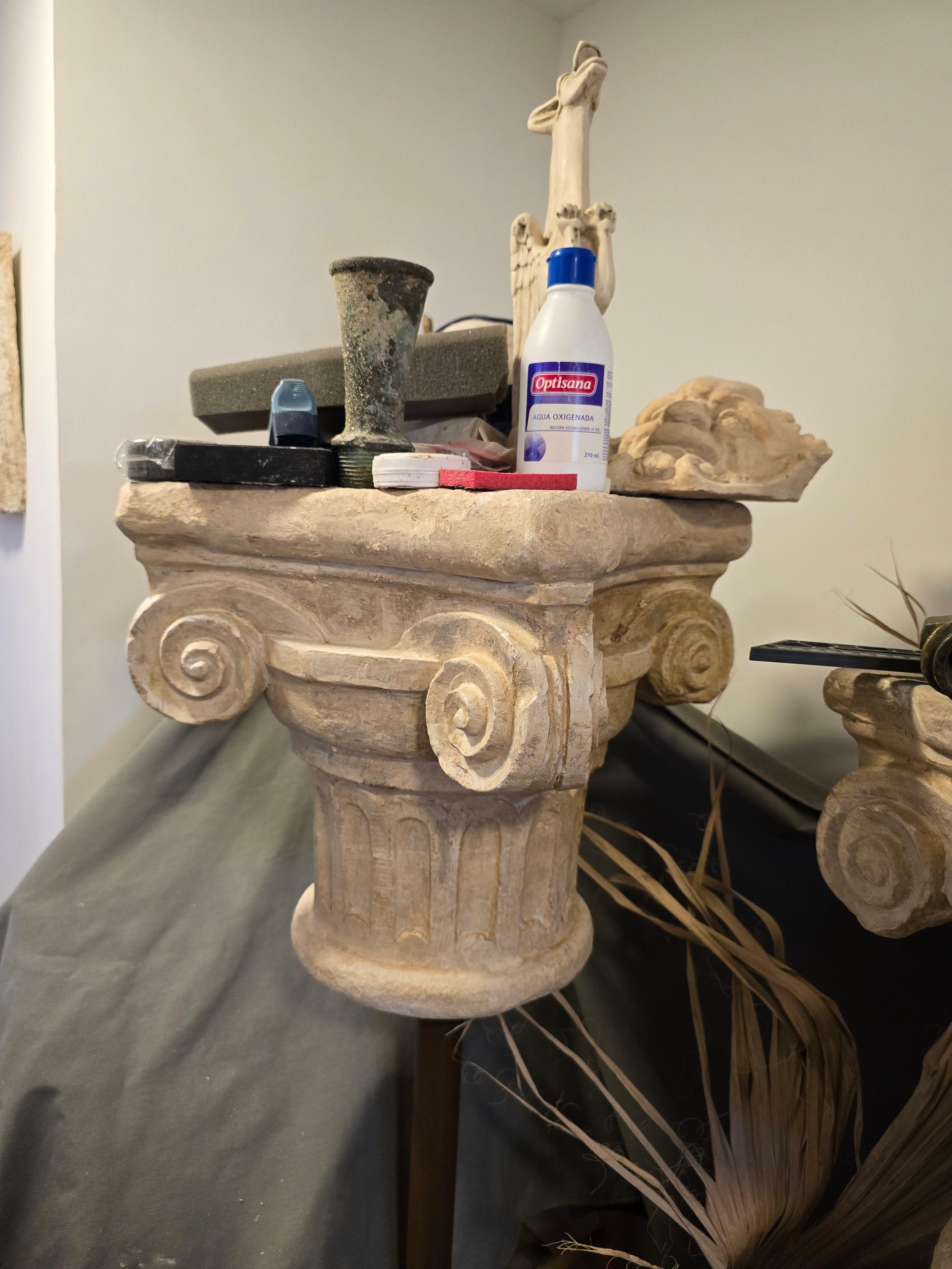 Pair of Decorative Romanesque Capitals in Terracotta – 1950s For Sale 5