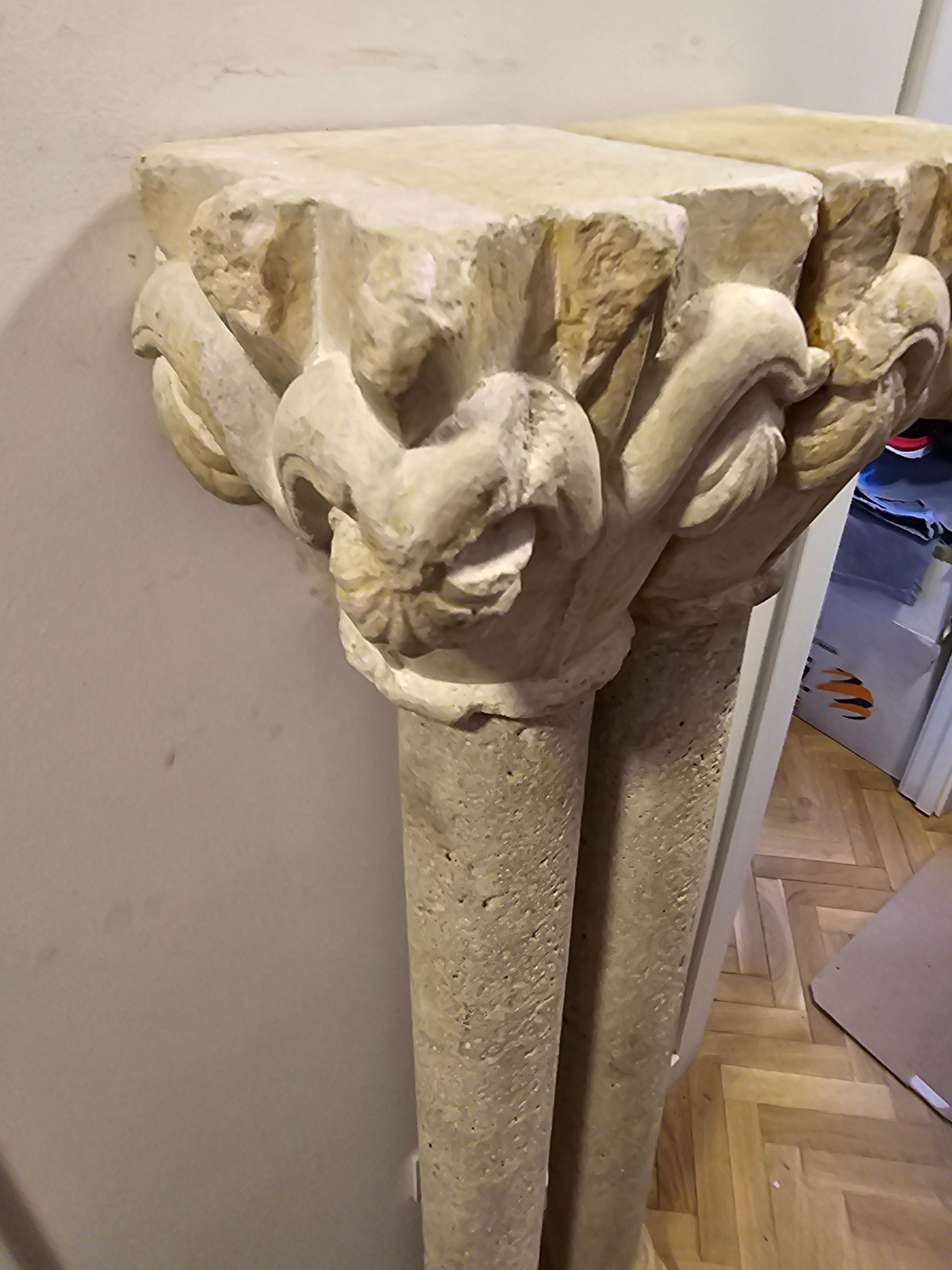 Pair of Decorative Romanesque Columns in Terracotta – Excellent Condition For Sale 6