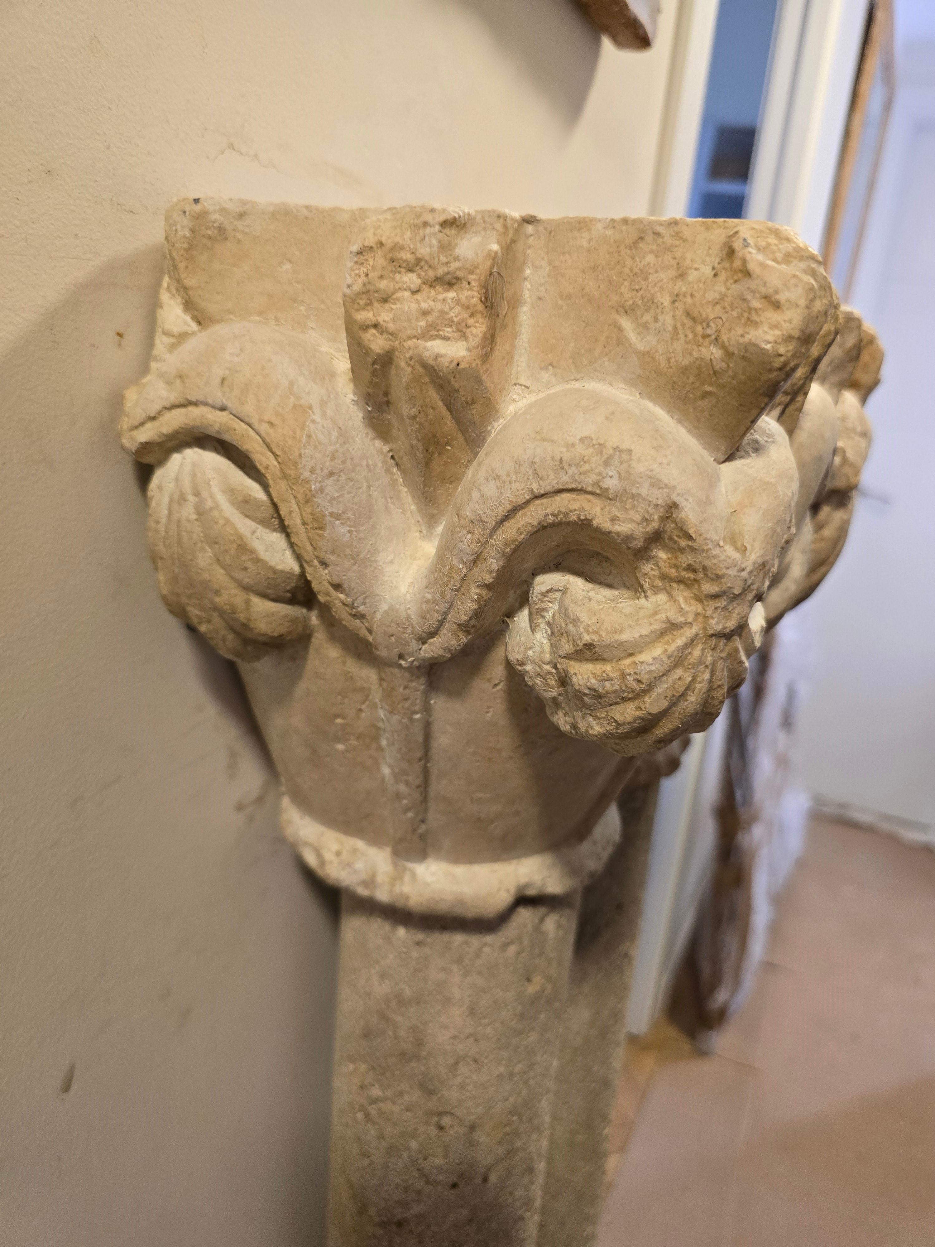 Pair of Decorative Romanesque Columns in Terracotta – Excellent Condition For Sale 7