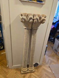 Pair of Decorative Romanesque Columns in Terracotta – Excellent Condition
