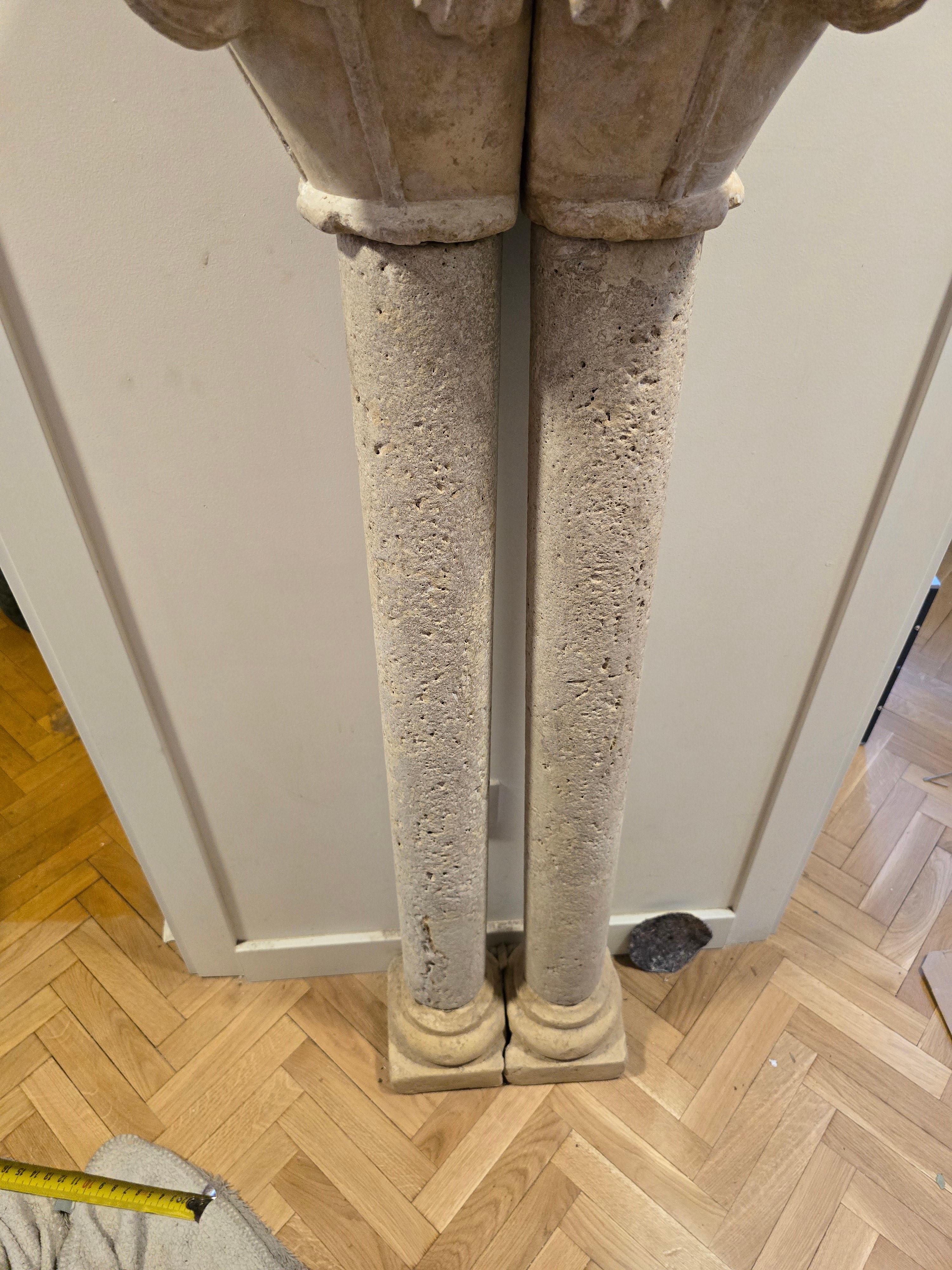 Pair of Decorative Romanesque Columns in Terracotta – Excellent Condition For Sale 5