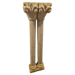Par de Columnas Románicas Decorativas de Terracota - Excelente Estado