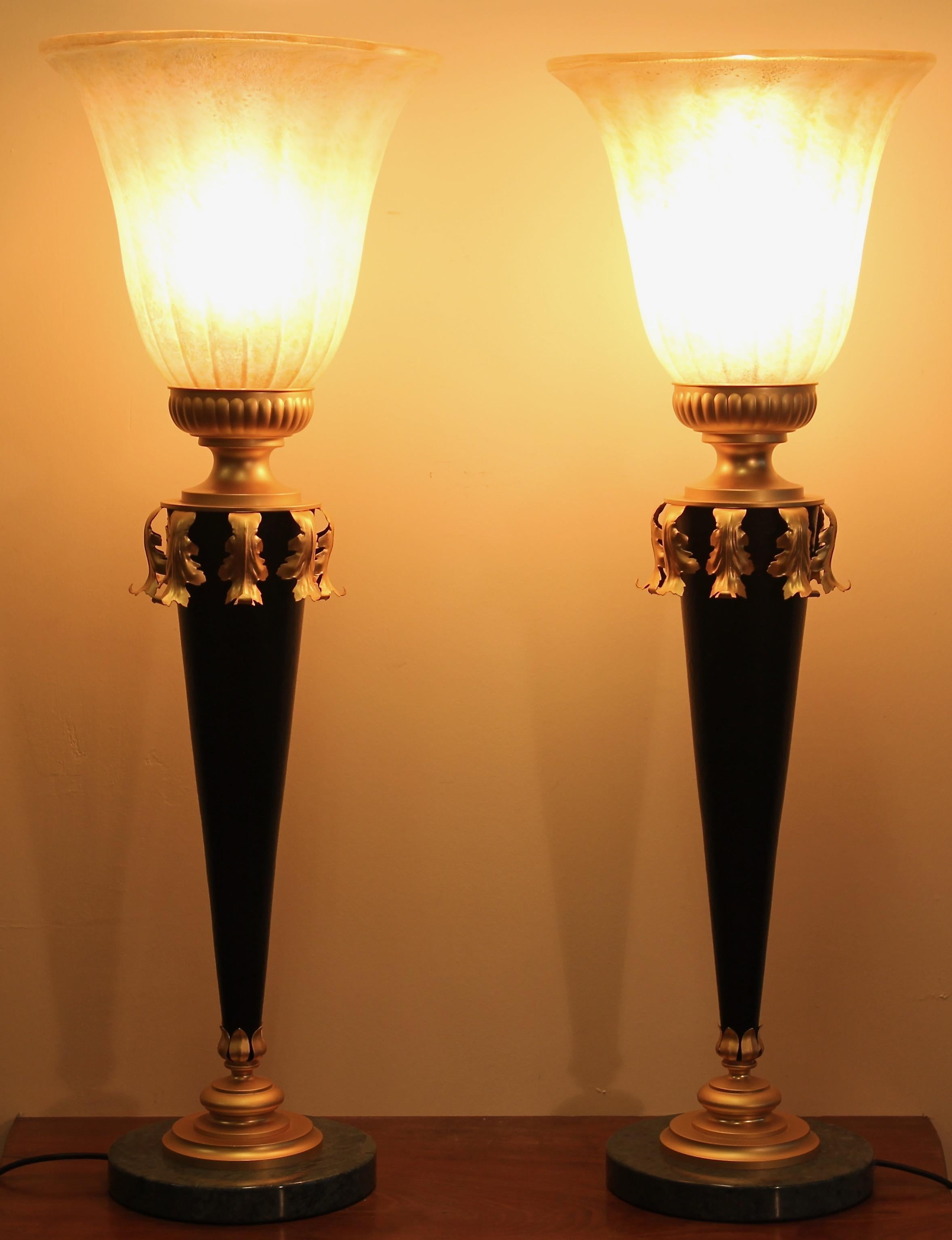 Pair of Decorative, Table, Desk Lamps, 20th Century, Antique Style For Sale 4