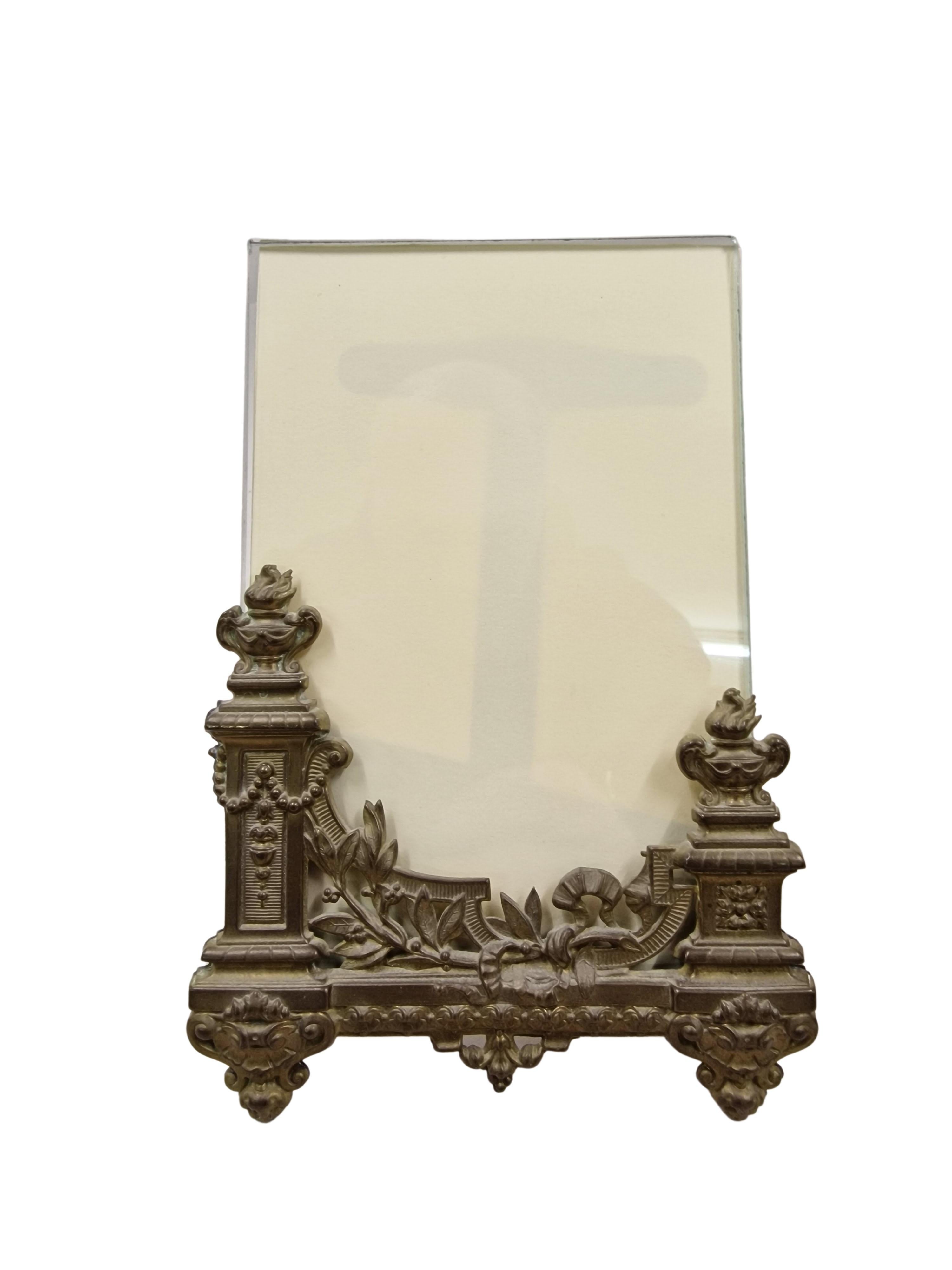 Belle Époque Pair of decorative table frames, brass, circa 1880 For Sale