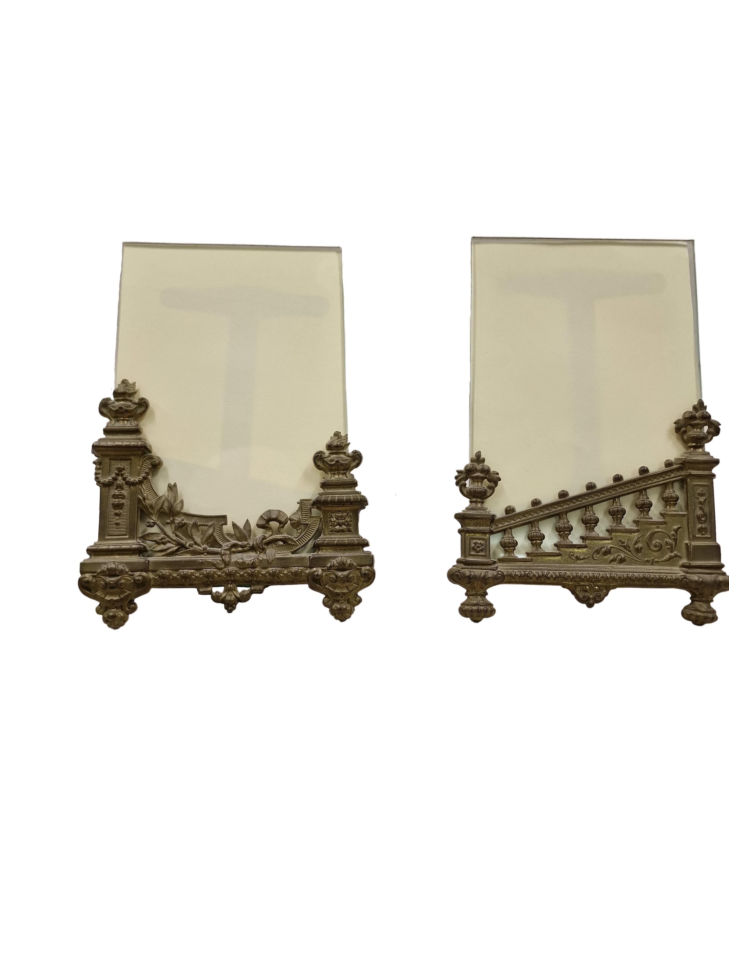 Pair of decorative table frames, brass, circa 1880 In Good Condition For Sale In Wien, AT