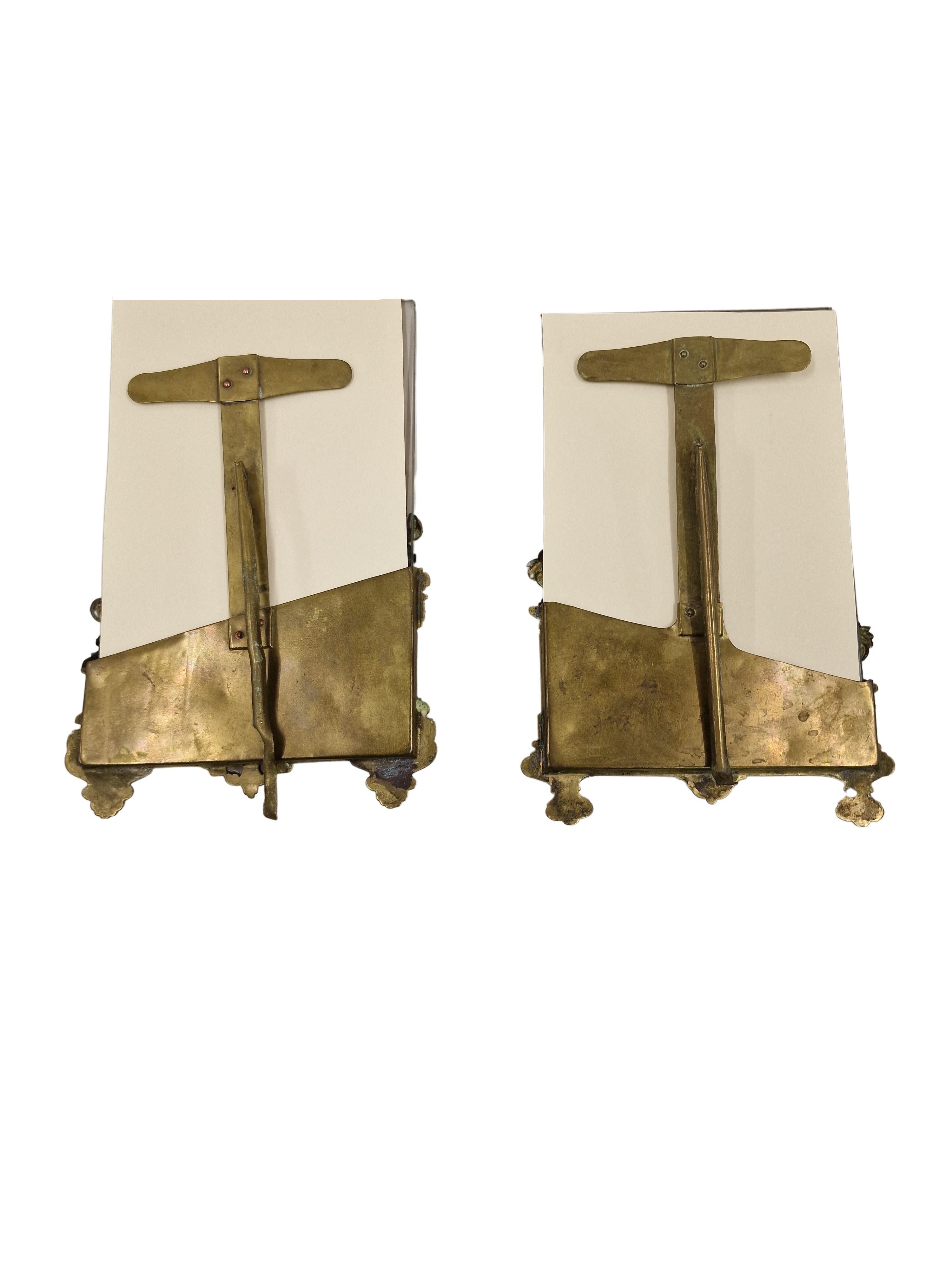 Late 19th Century Pair of decorative table frames, brass, circa 1880 For Sale