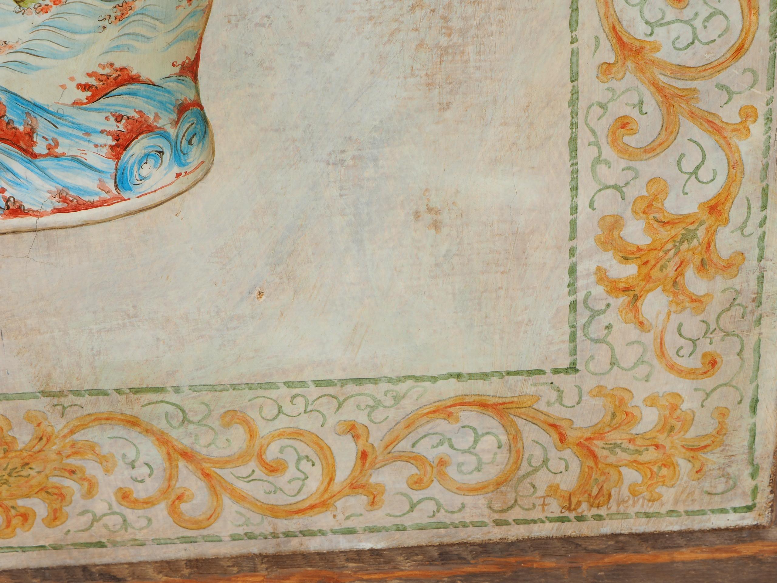 Pareja de óleos sobre lienzo decorativos vintage firmados Lienzo en venta
