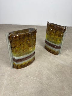 Pair of Decorative Wall Sconces - Murano Glass - 1970s