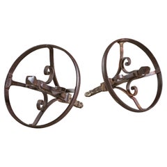 Pair of Decorative Wrought Iron Finials