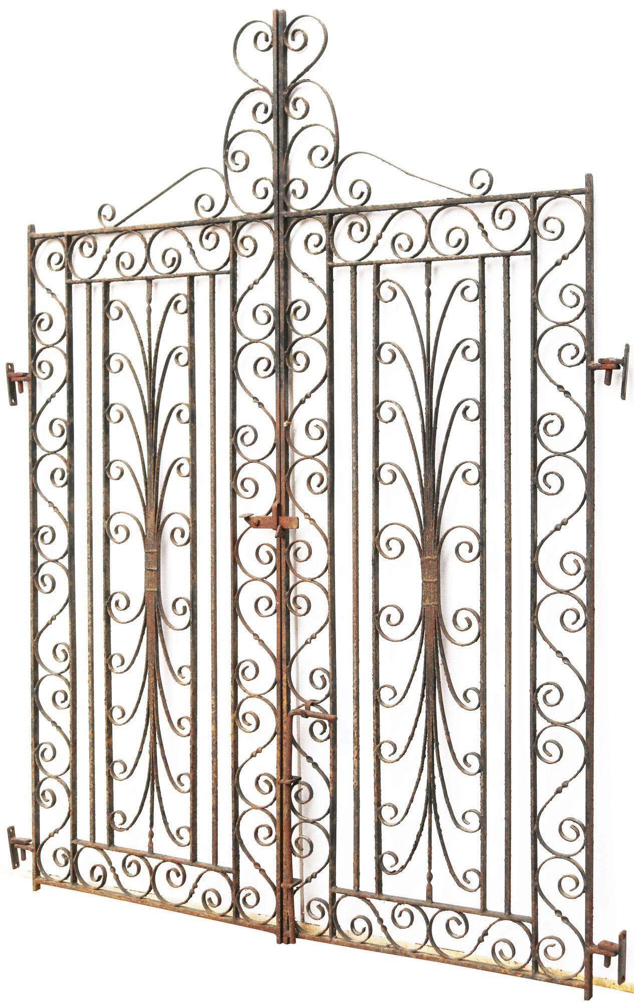 Pair of Decorative Wrought Iron Gates In Good Condition In Wormelow, Herefordshire