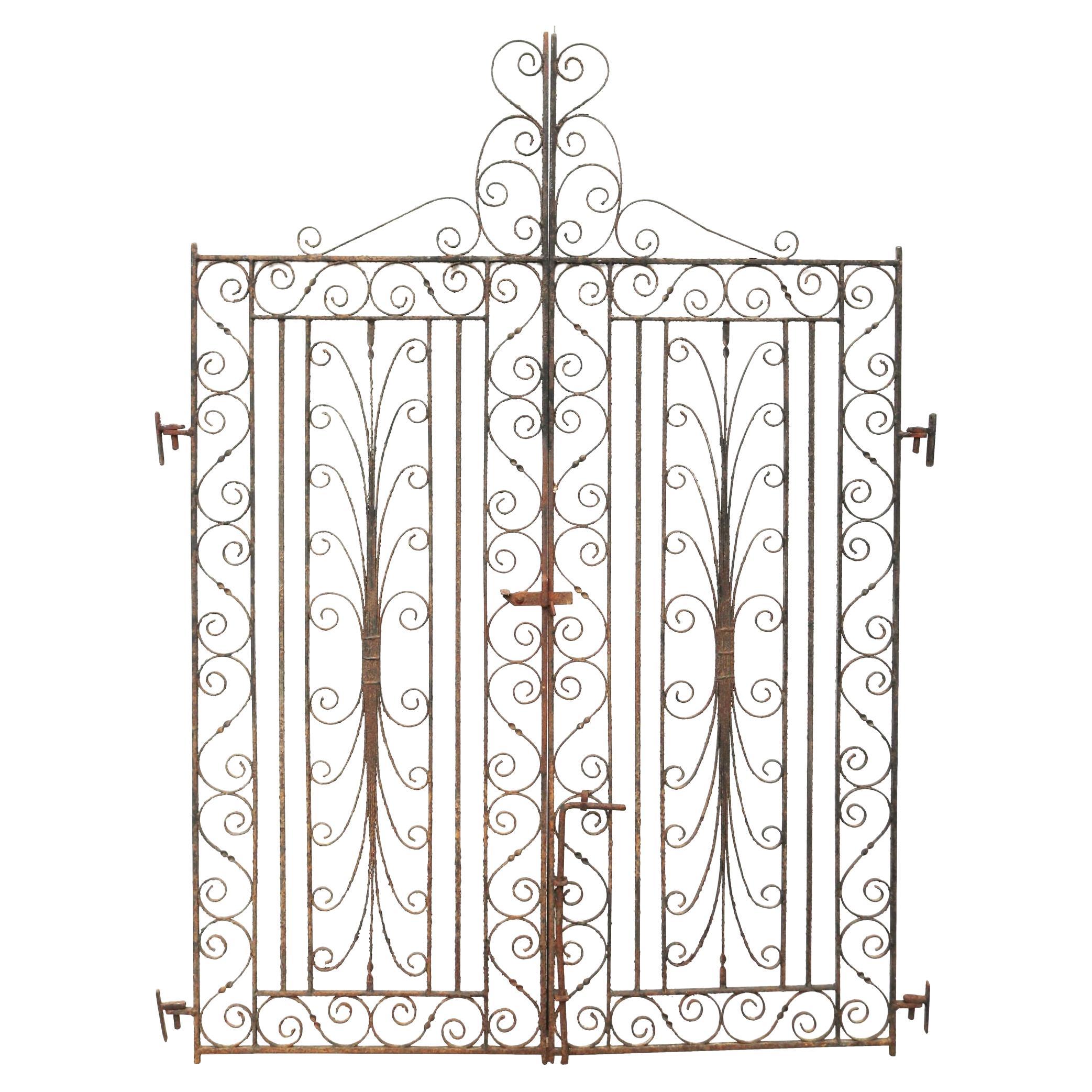 Pair of Decorative Wrought Iron Gates